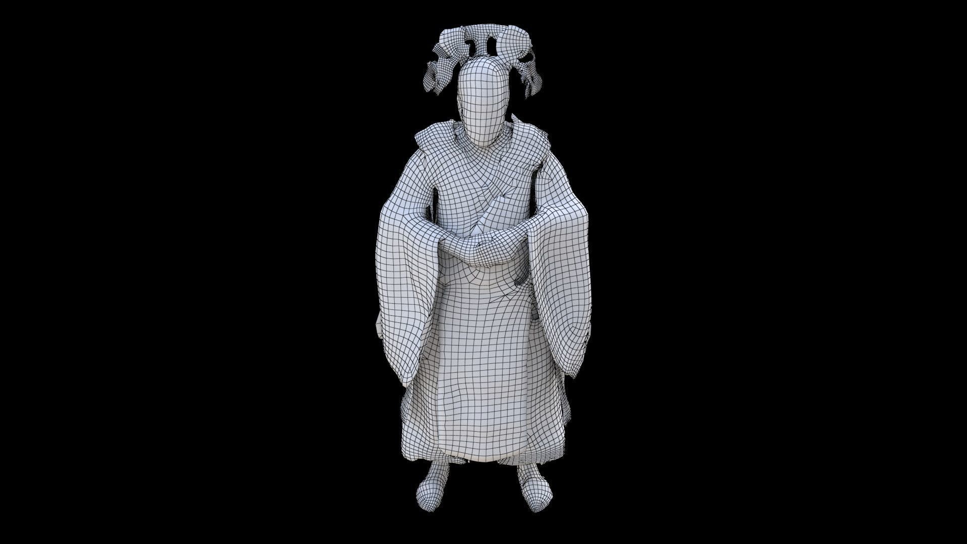 Actor in Kabuki Costume A 3D model_6