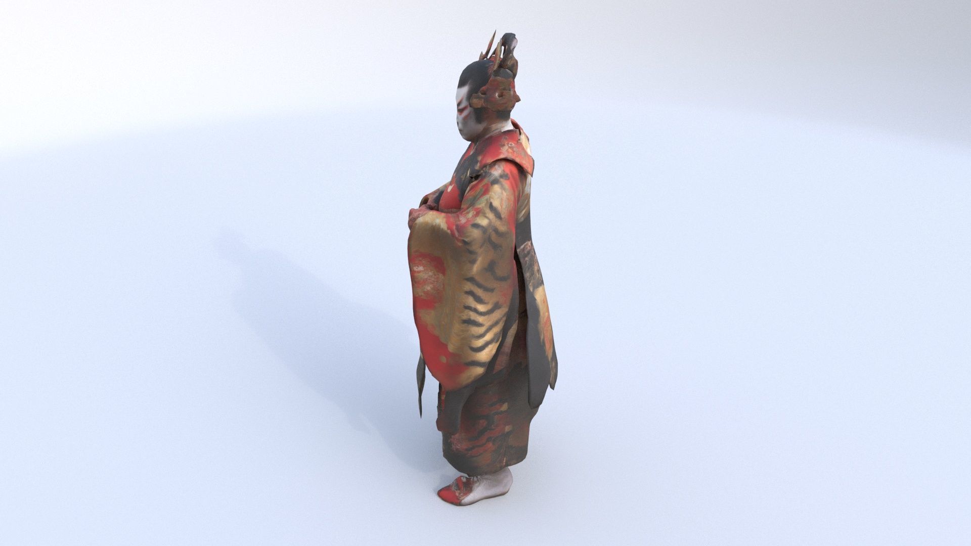 Actor in Kabuki Costume A 3D model_2