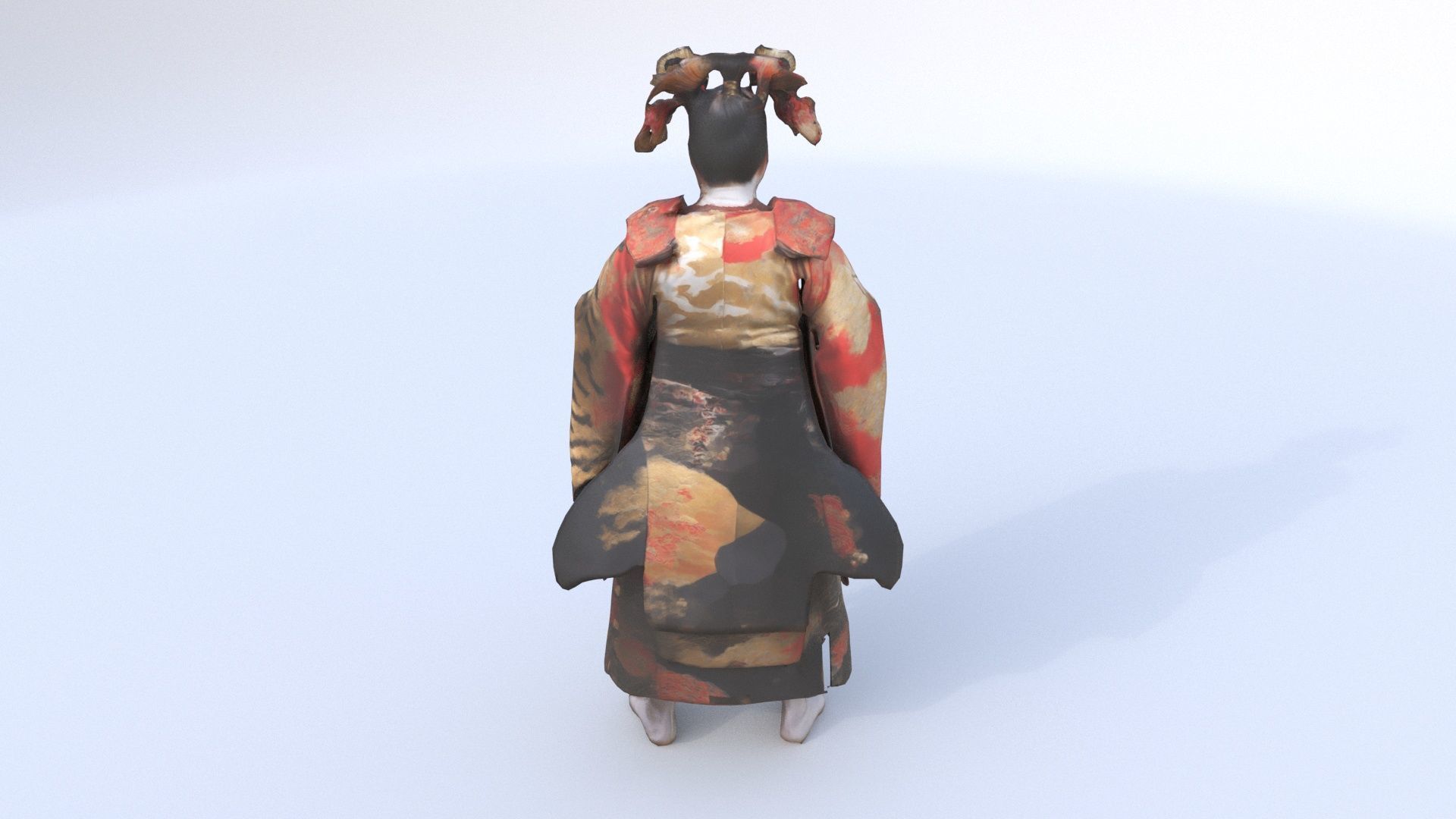 Actor in Kabuki Costume A 3D model_4