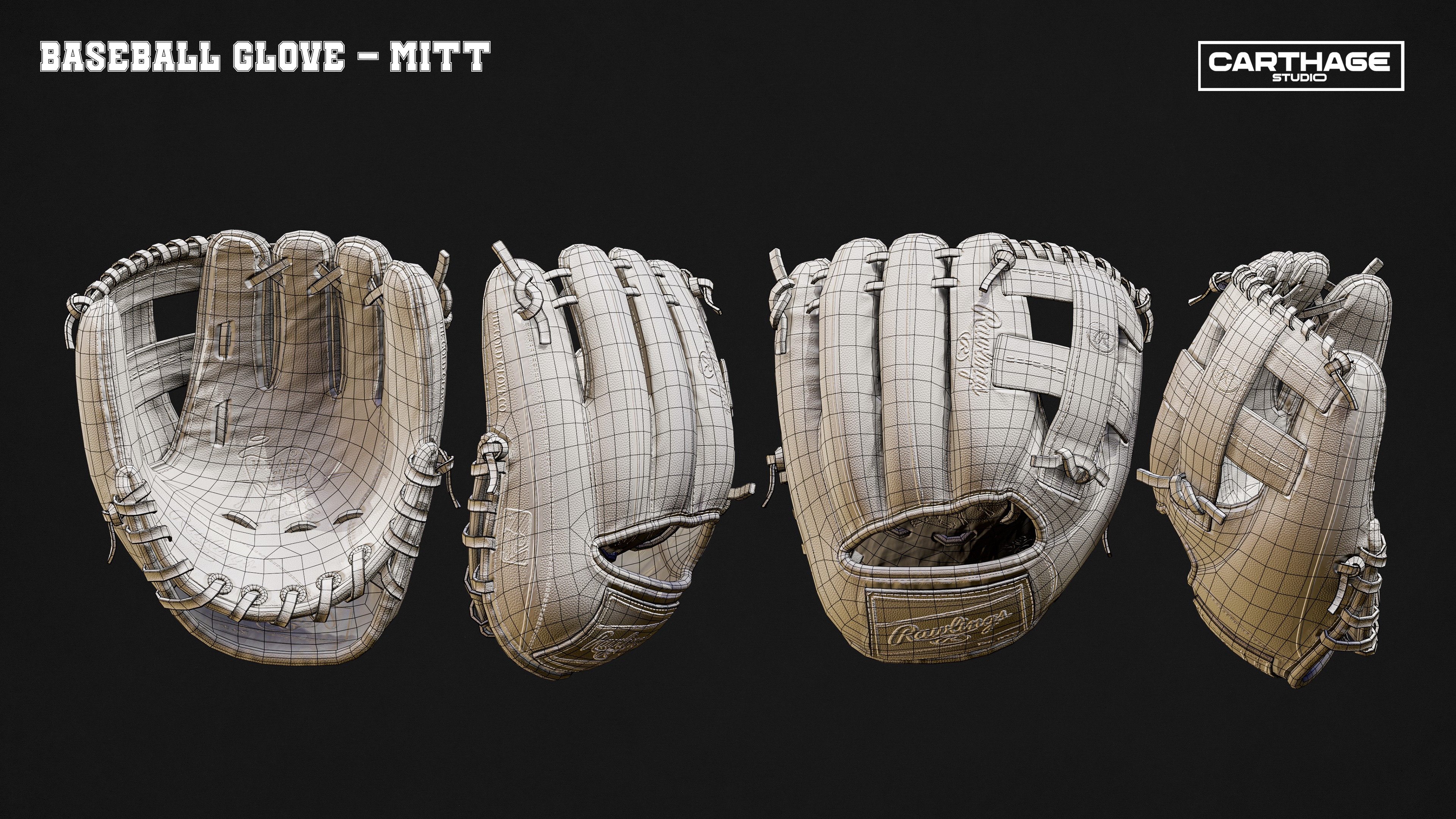 New York Mets Character And Essential Baseball Equipment  Low-poly 3D model_9