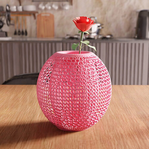 Wireframe Flower Vase STL File - 081 3D print model