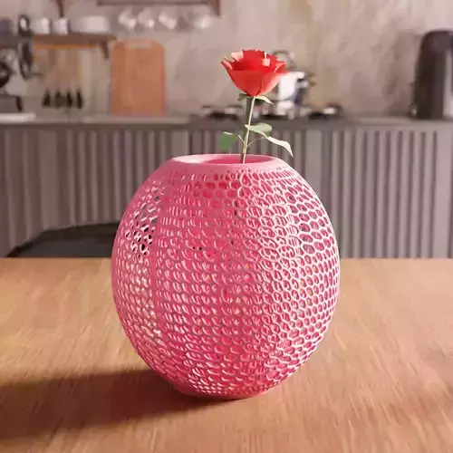 Wireframe Flower Vase STL File - 081