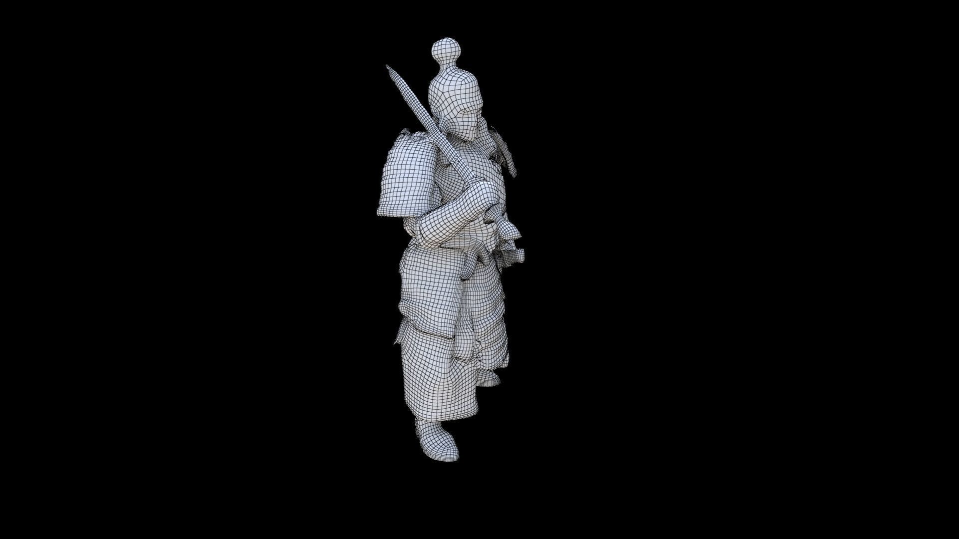 Samurai Warrior A 3D model_5