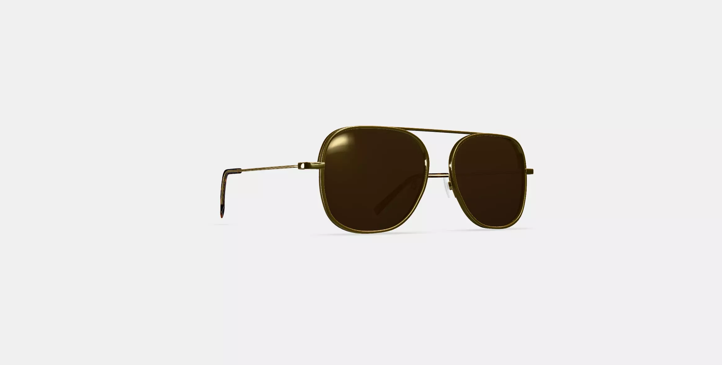 Sade Sunglasses in Polished Gold 3D model_0