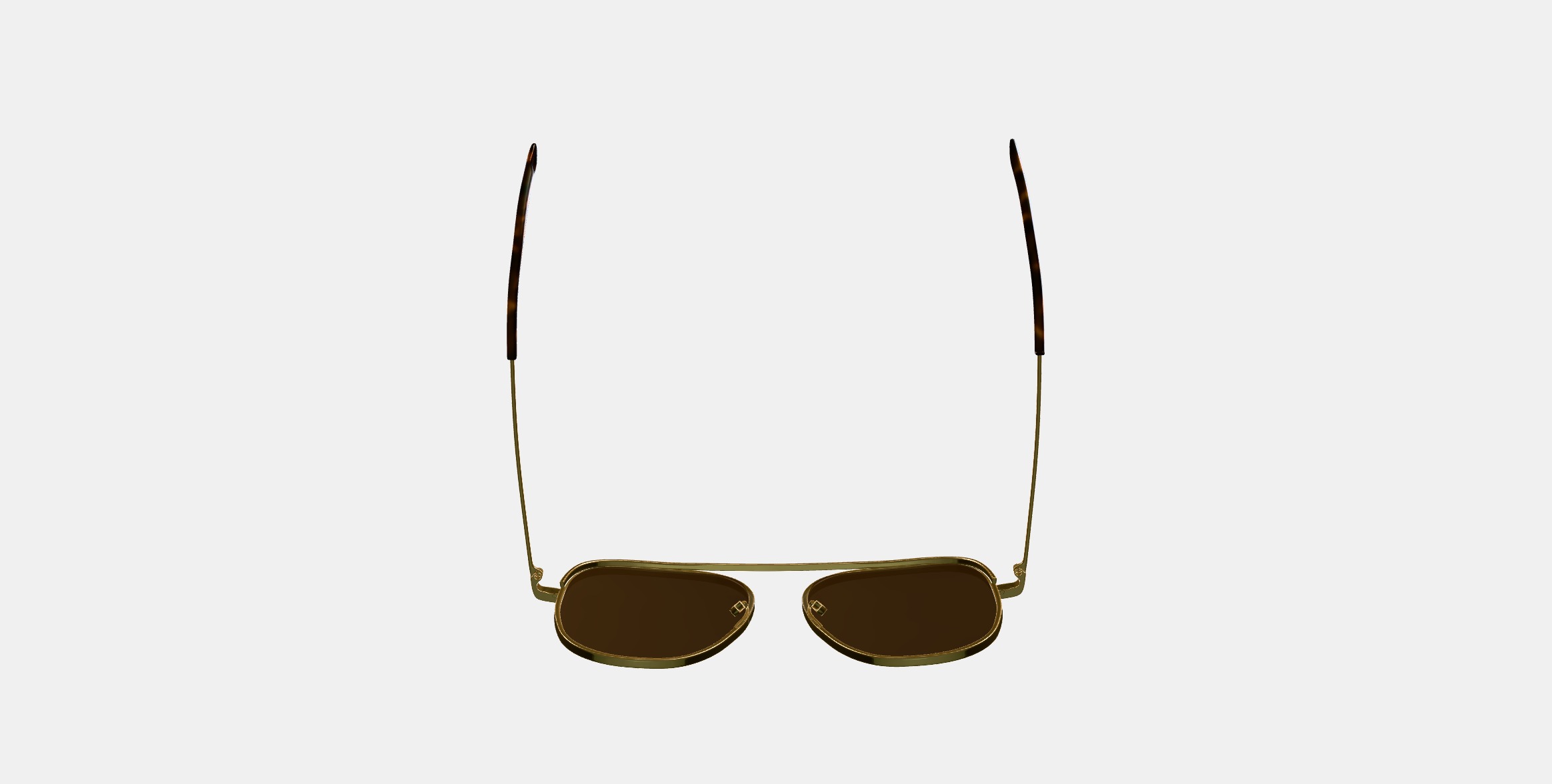 Sade Sunglasses in Polished Gold 3D model_7