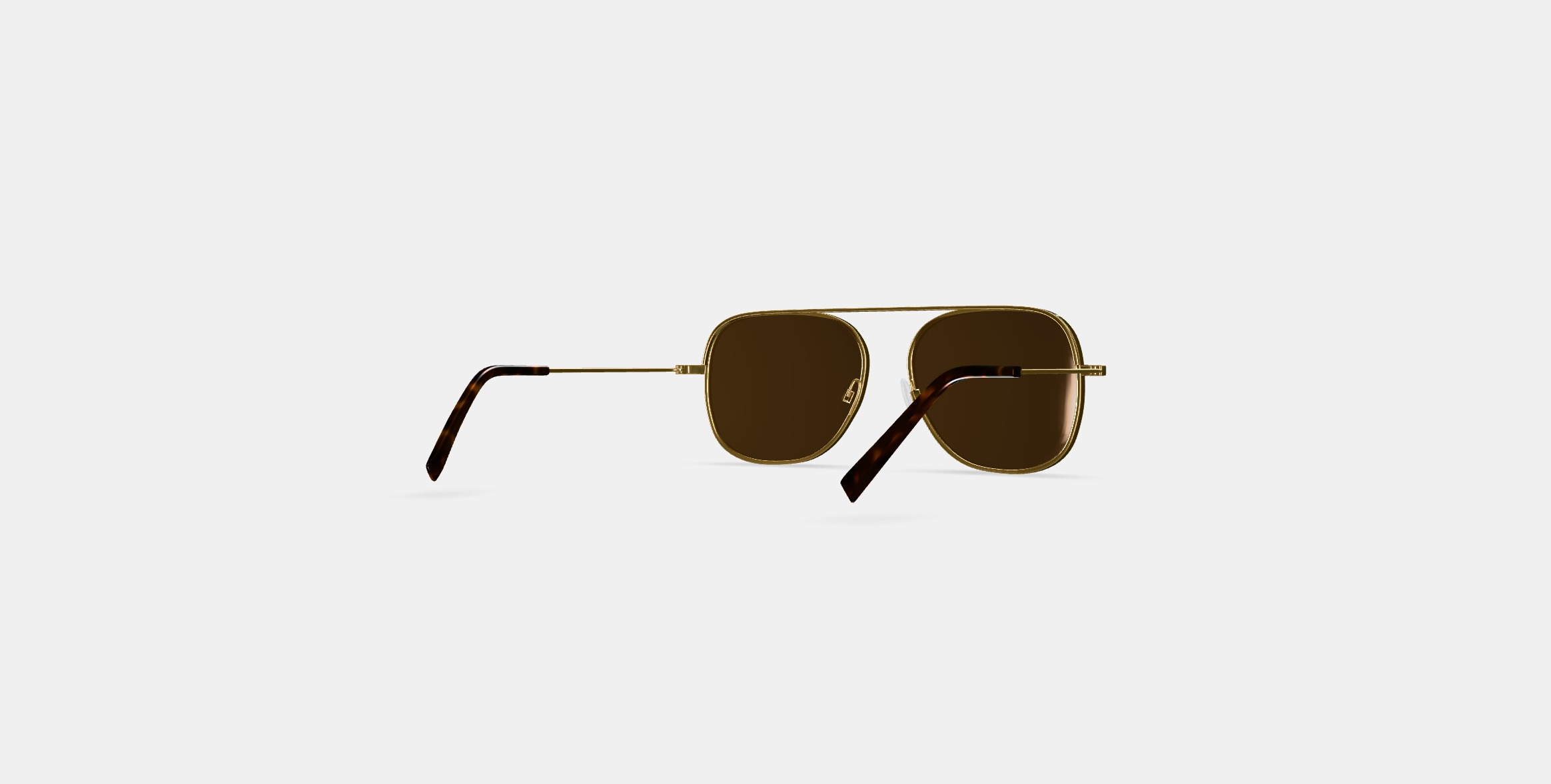 Sade Sunglasses in Polished Gold 3D model_5