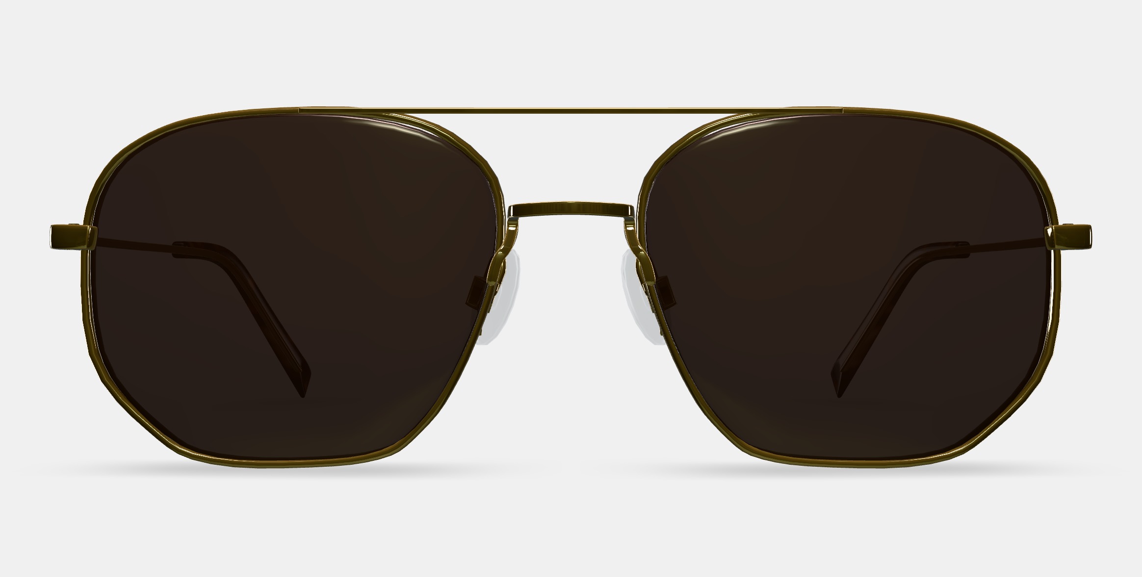 Aram Sunglasses in Polished Gold 3D model_11