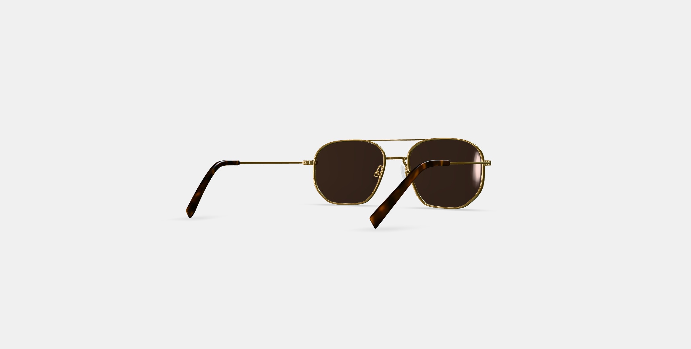Aram Sunglasses in Polished Gold 3D model_4