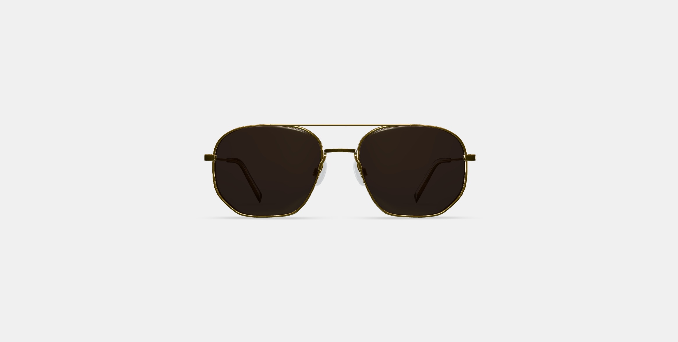 Aram Sunglasses in Polished Gold 3D model_9