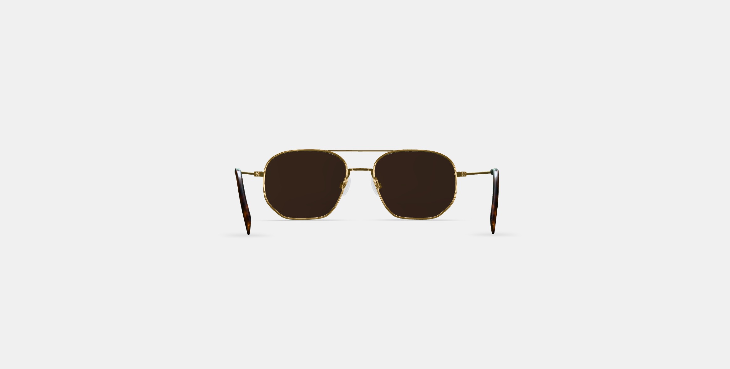 Aram Sunglasses in Polished Gold 3D model_13