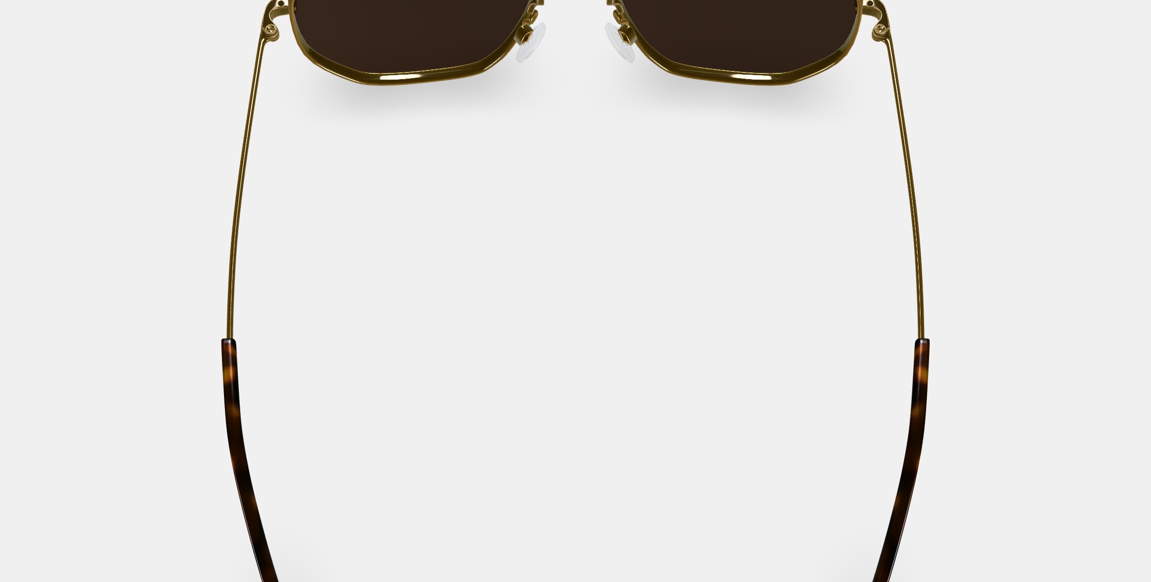 Aram Sunglasses in Polished Gold 3D model_3