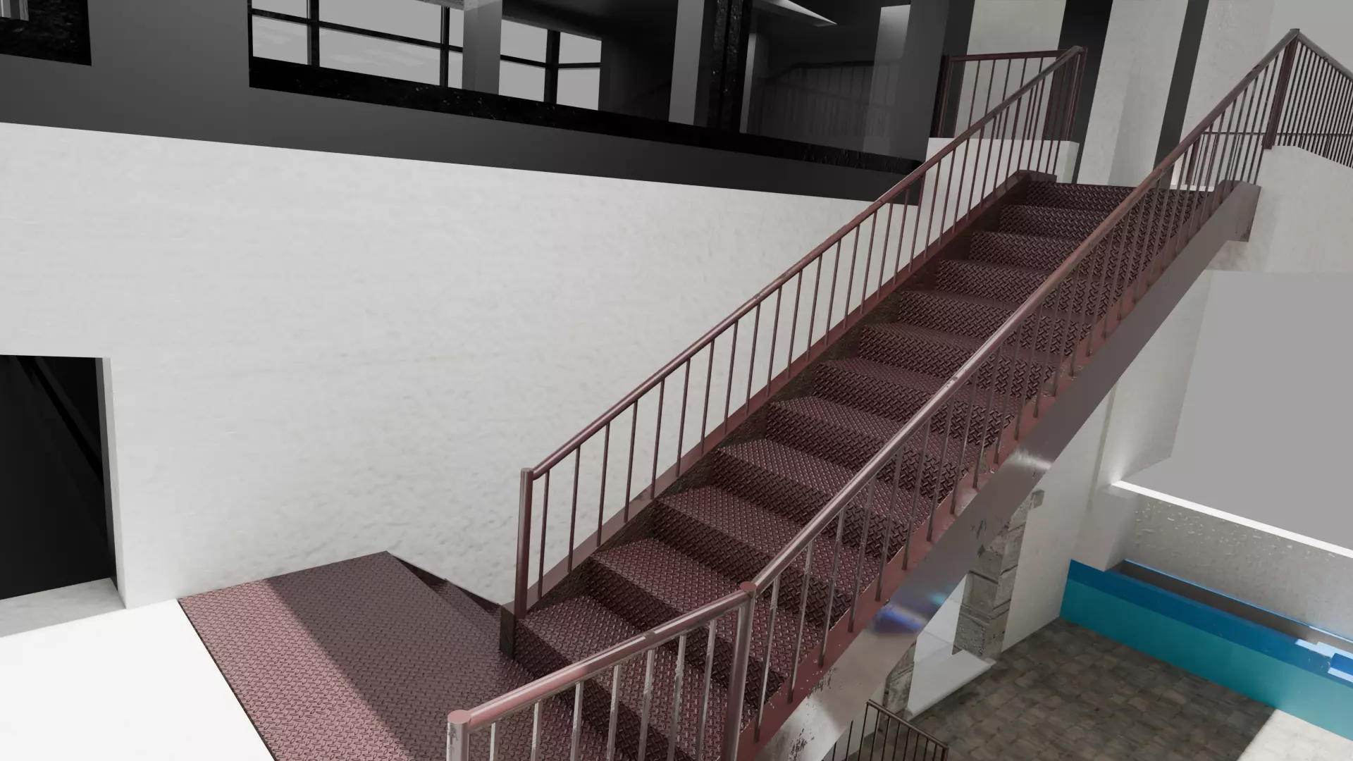 Edificio de dos niveles 3D model_0