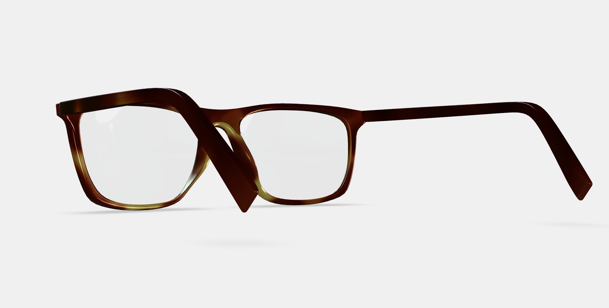 Fletcher Low Bridge Fit Eyeglasses in Rye Tortoise 3D model_2