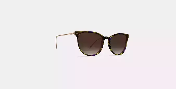Maren Sunglasses in Violet Magnolia with Polished Gold