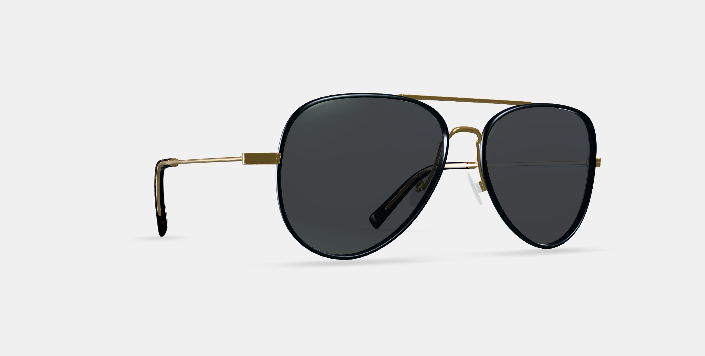 Raider Sunglasses in Brushed Ink with Polished Gold 3D model_9