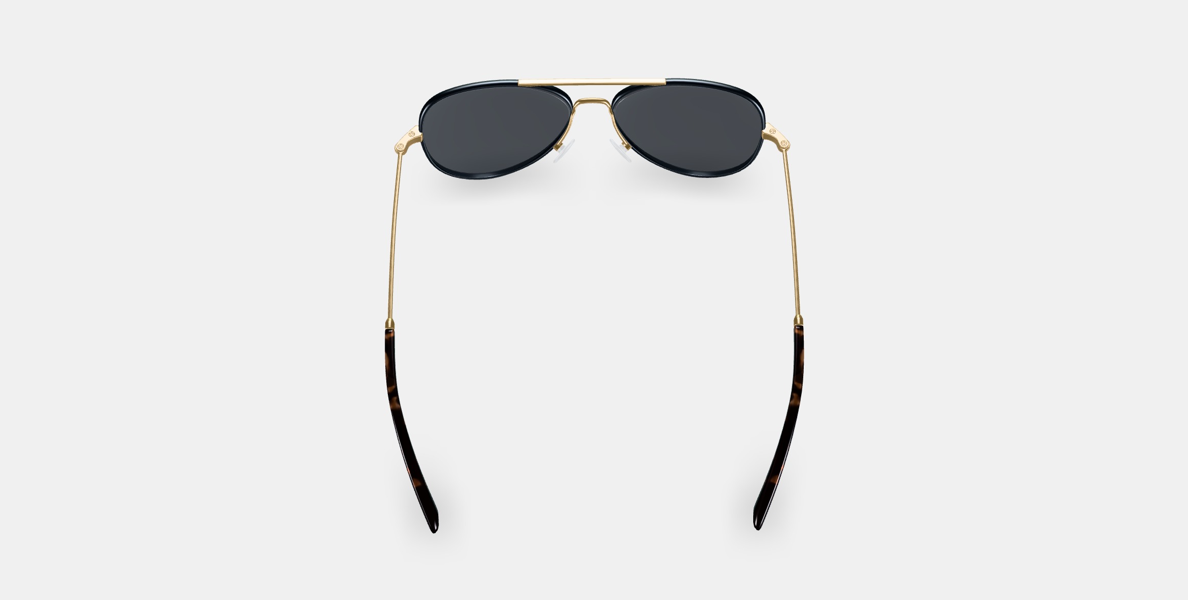 Raider Sunglasses in Brushed Ink with Polished Gold 3D model_2