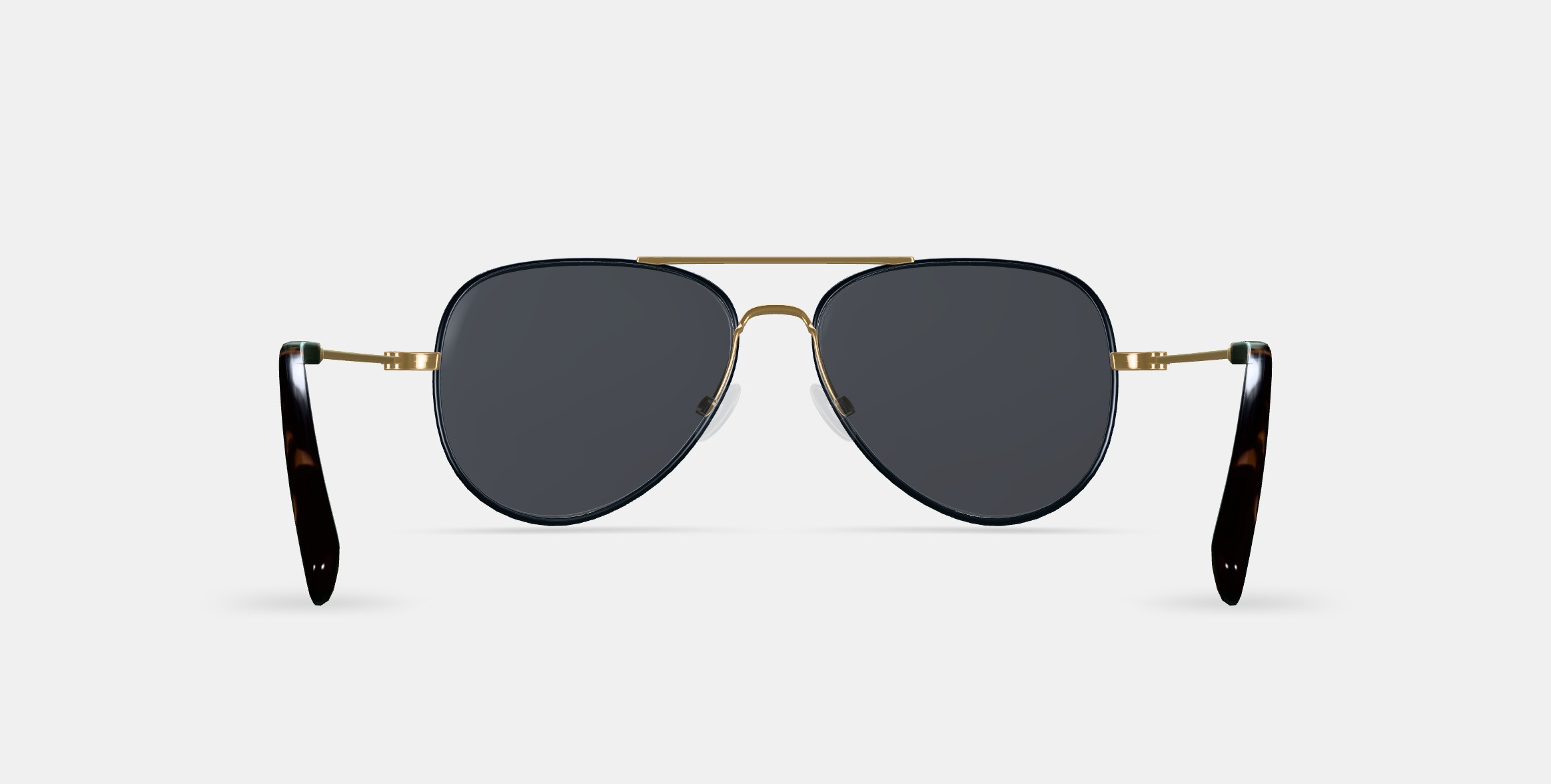 Raider Sunglasses in Brushed Ink with Polished Gold 3D model_15