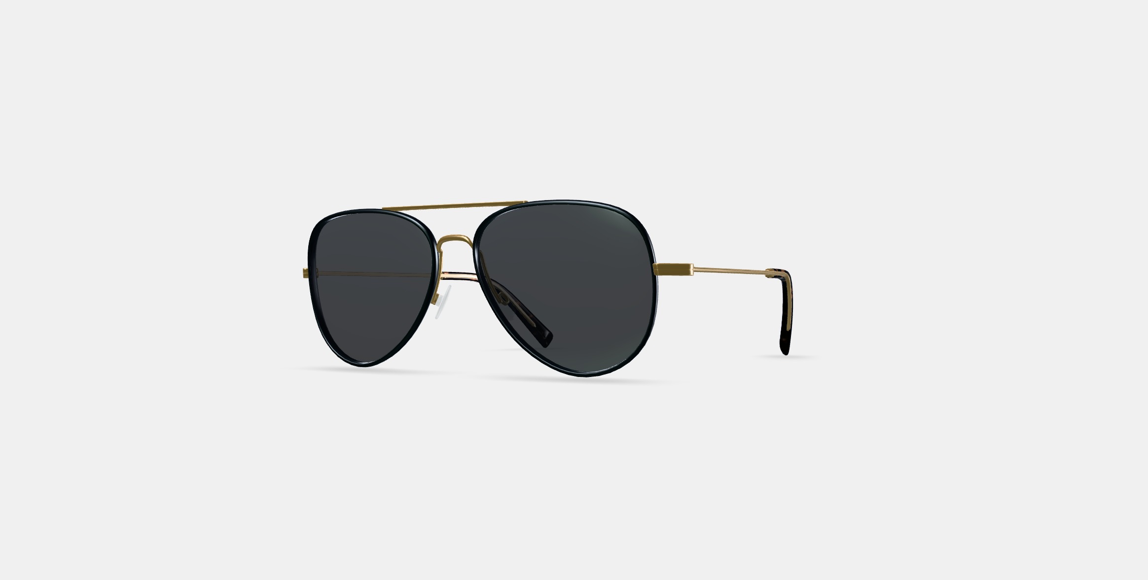 Raider Sunglasses in Brushed Ink with Polished Gold 3D model_12