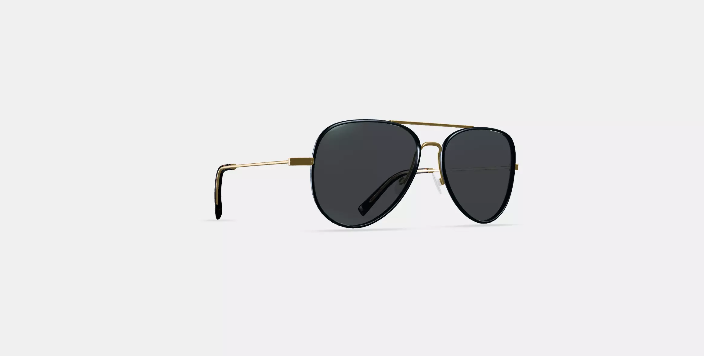 Raider Sunglasses in Brushed Ink with Polished Gold 3D model_0