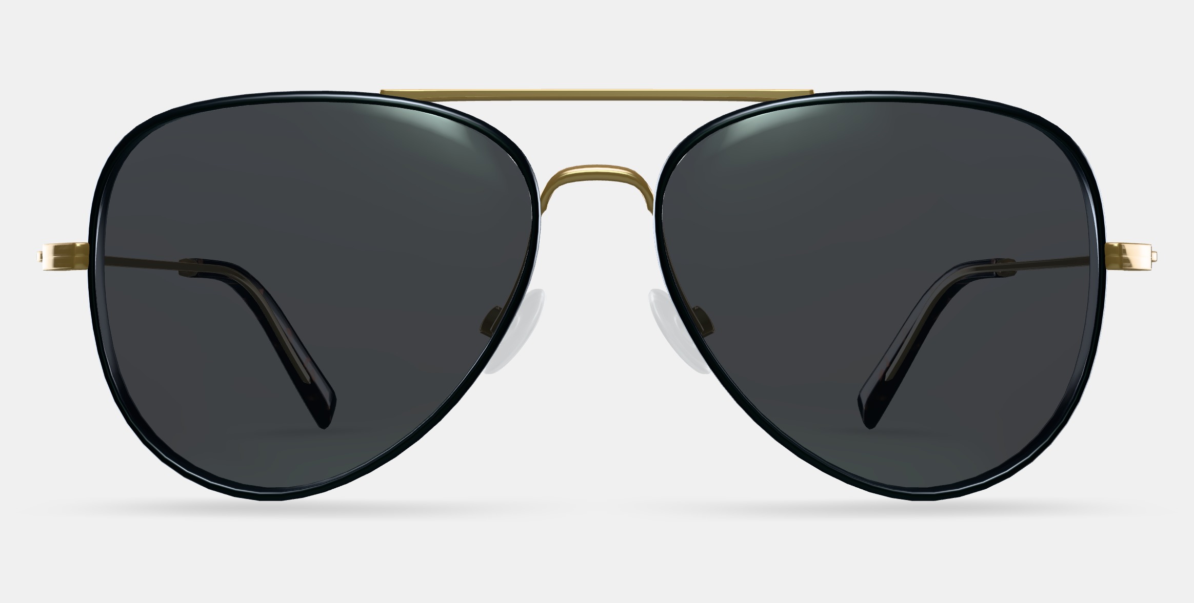 Raider Sunglasses in Brushed Ink with Polished Gold 3D model_11