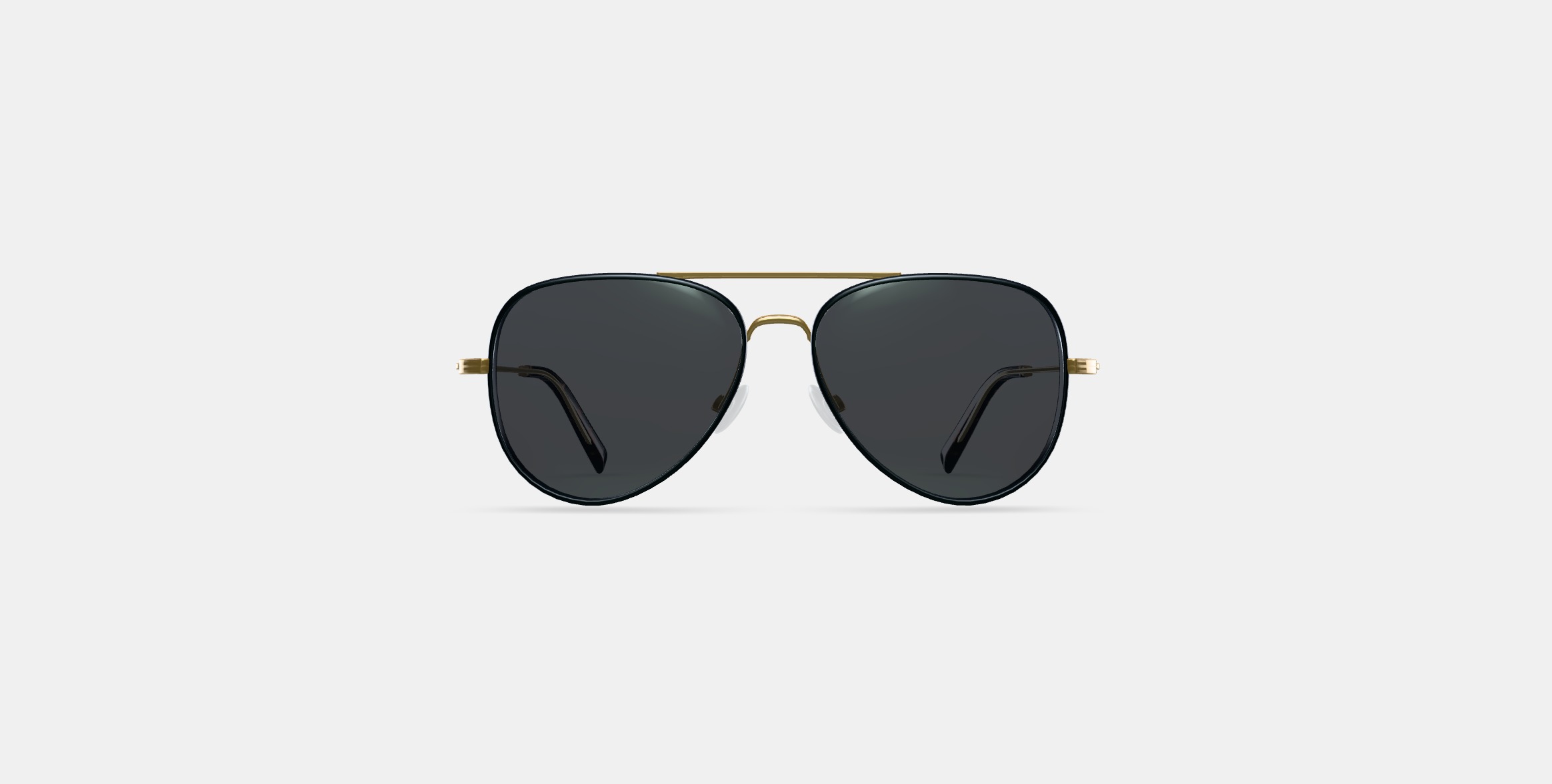 Raider Sunglasses in Brushed Ink with Polished Gold 3D model_10
