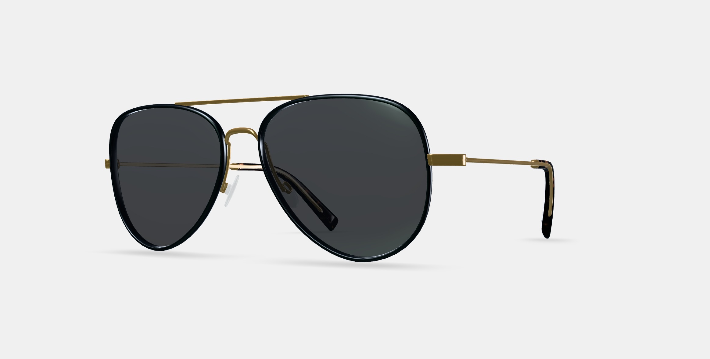 Raider Sunglasses in Brushed Ink with Polished Gold 3D model_13