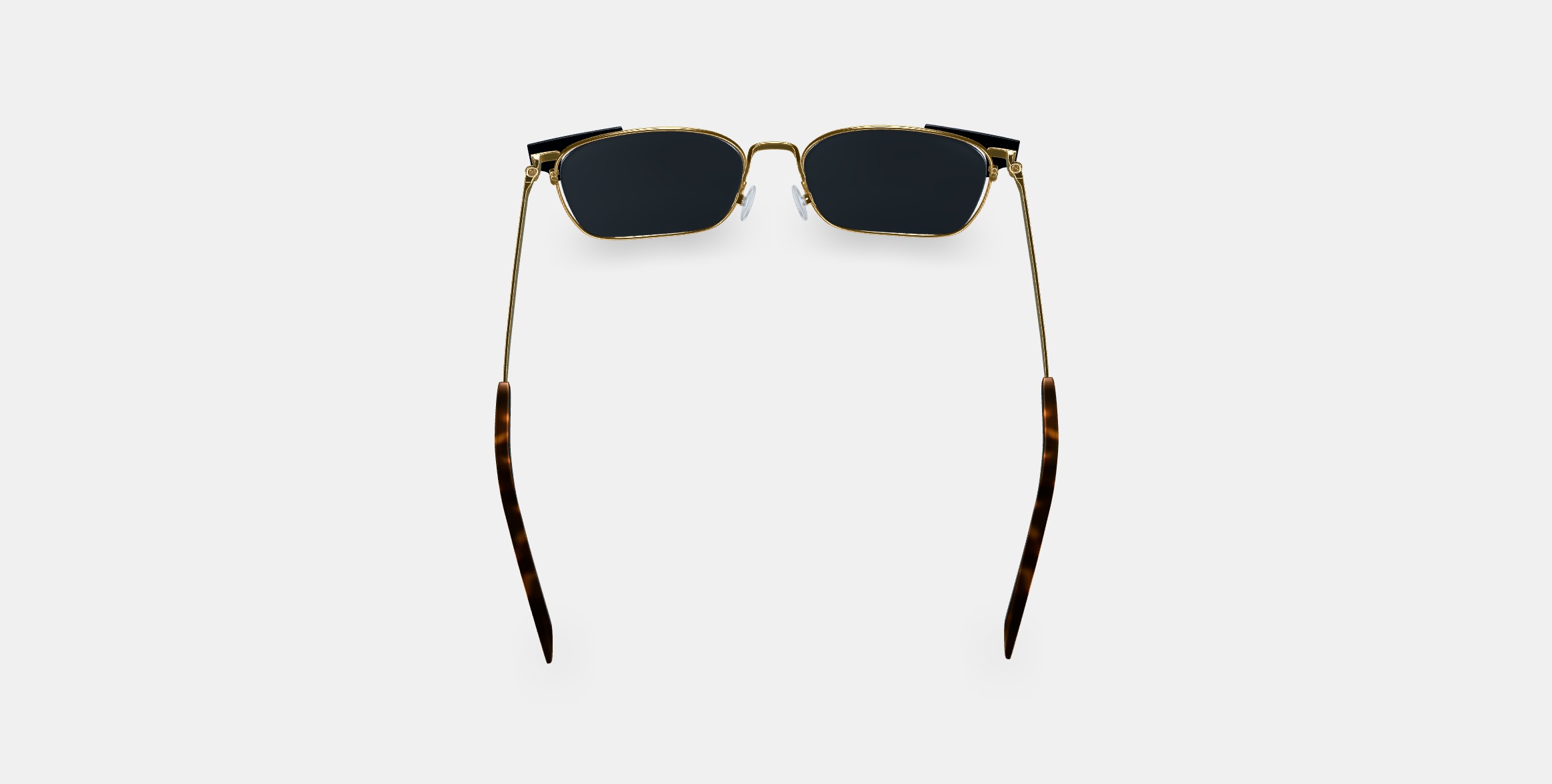 Ramona Sunglasses in Jet Black with Polished Gold 3D model_2