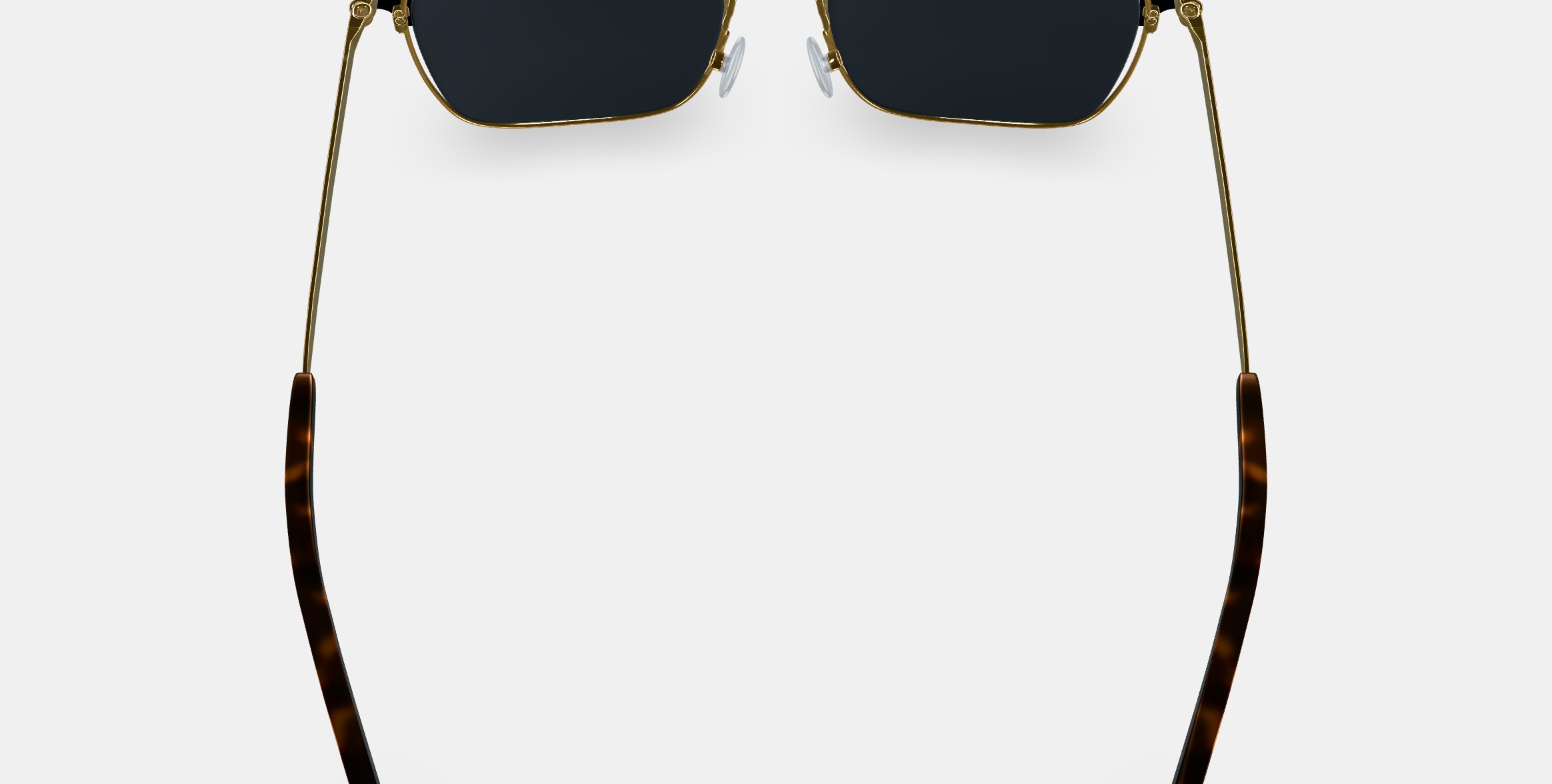 Ramona Sunglasses in Jet Black with Polished Gold 3D model_5