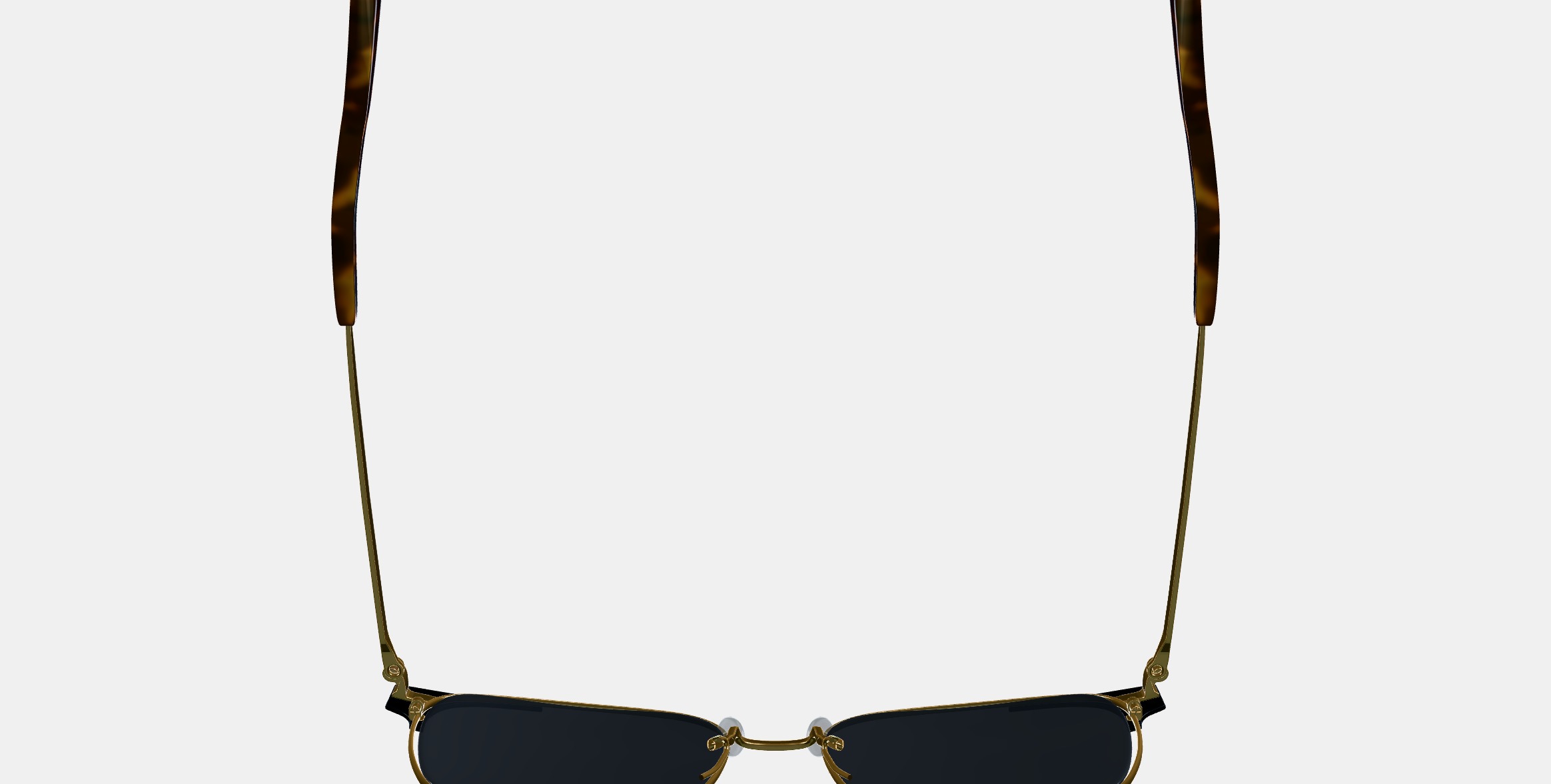 Ramona Sunglasses in Jet Black with Polished Gold 3D model_8
