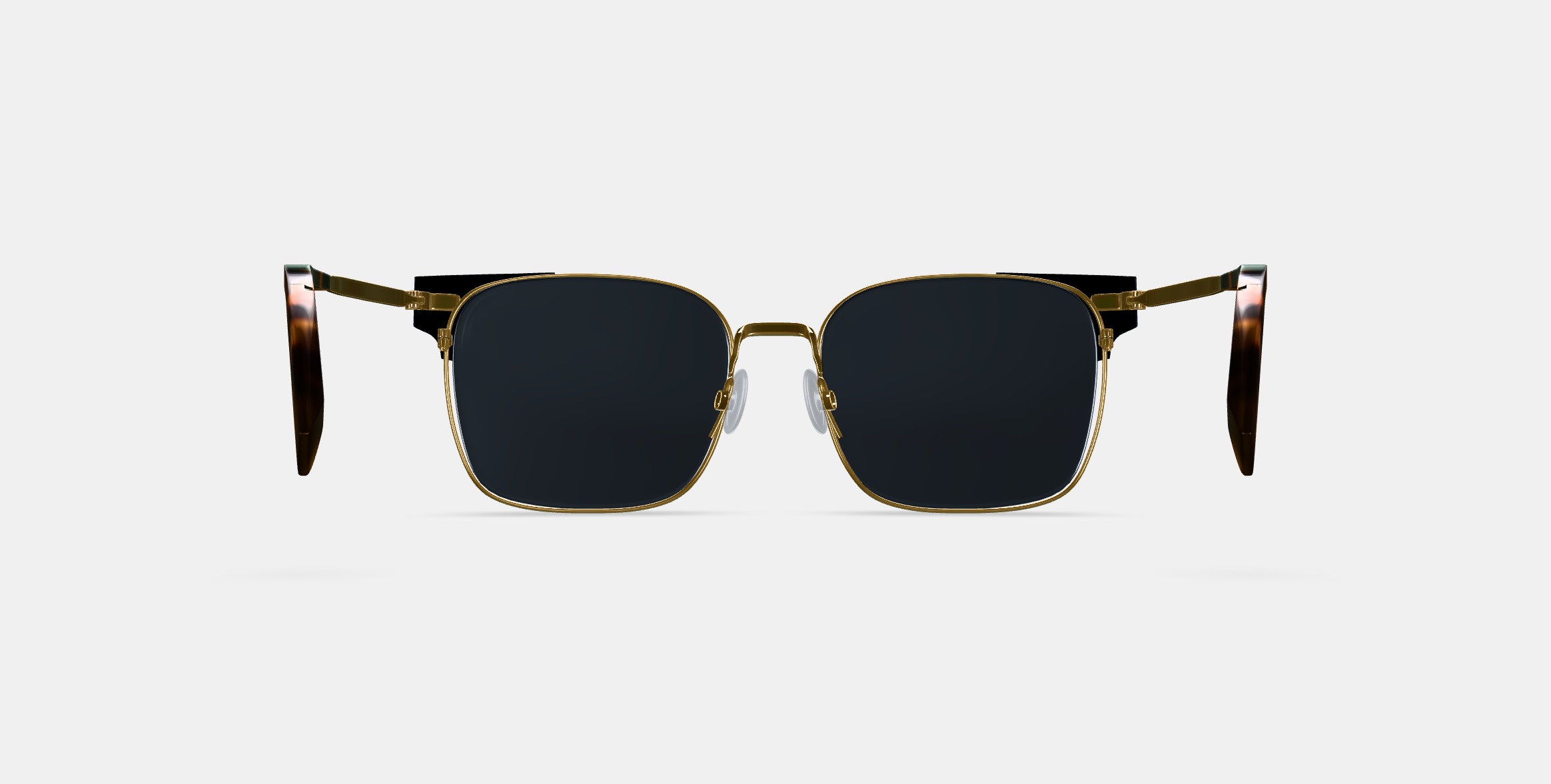 Ramona Sunglasses in Jet Black with Polished Gold 3D model_15