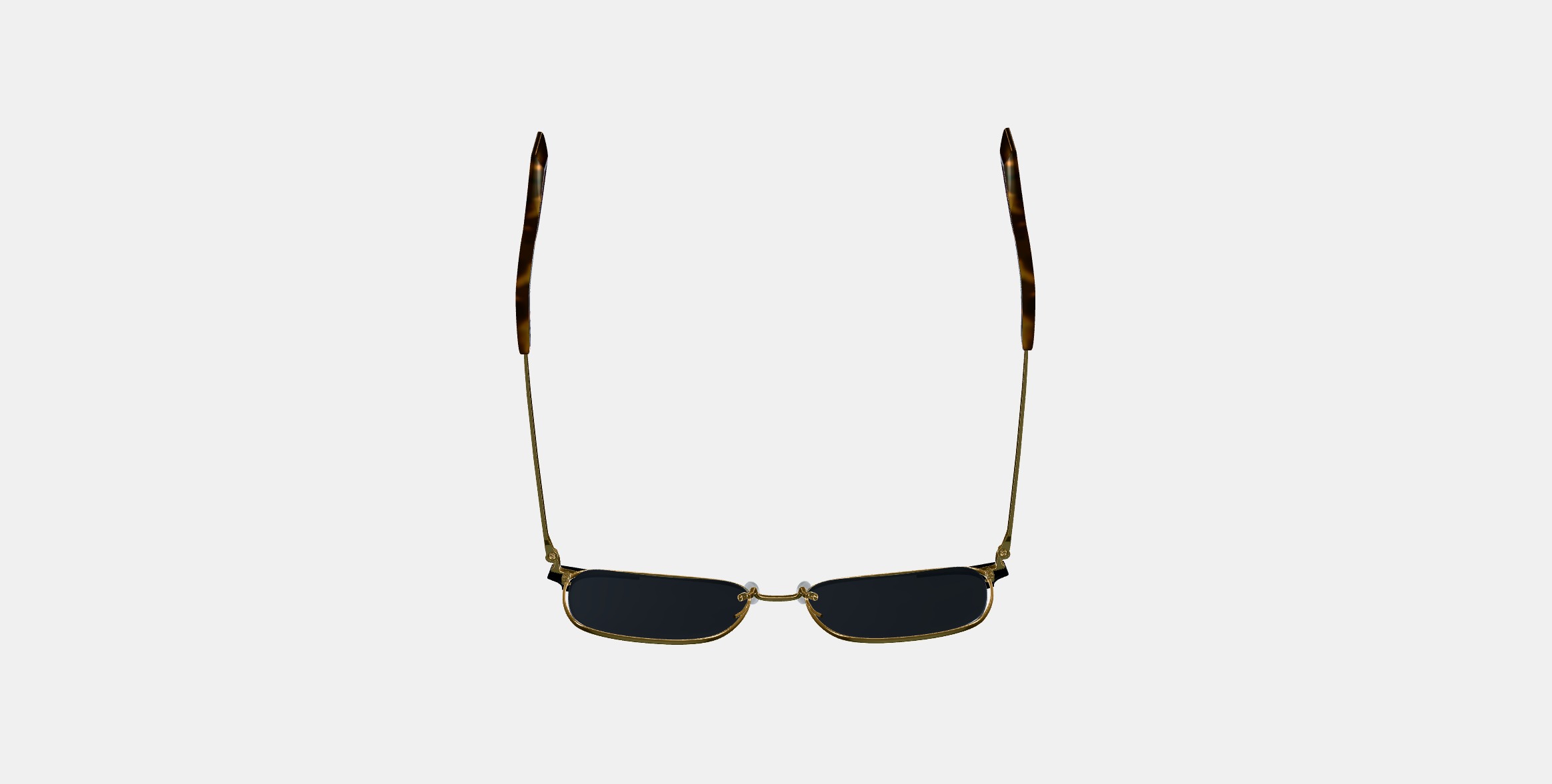 Ramona Sunglasses in Jet Black with Polished Gold 3D model_7