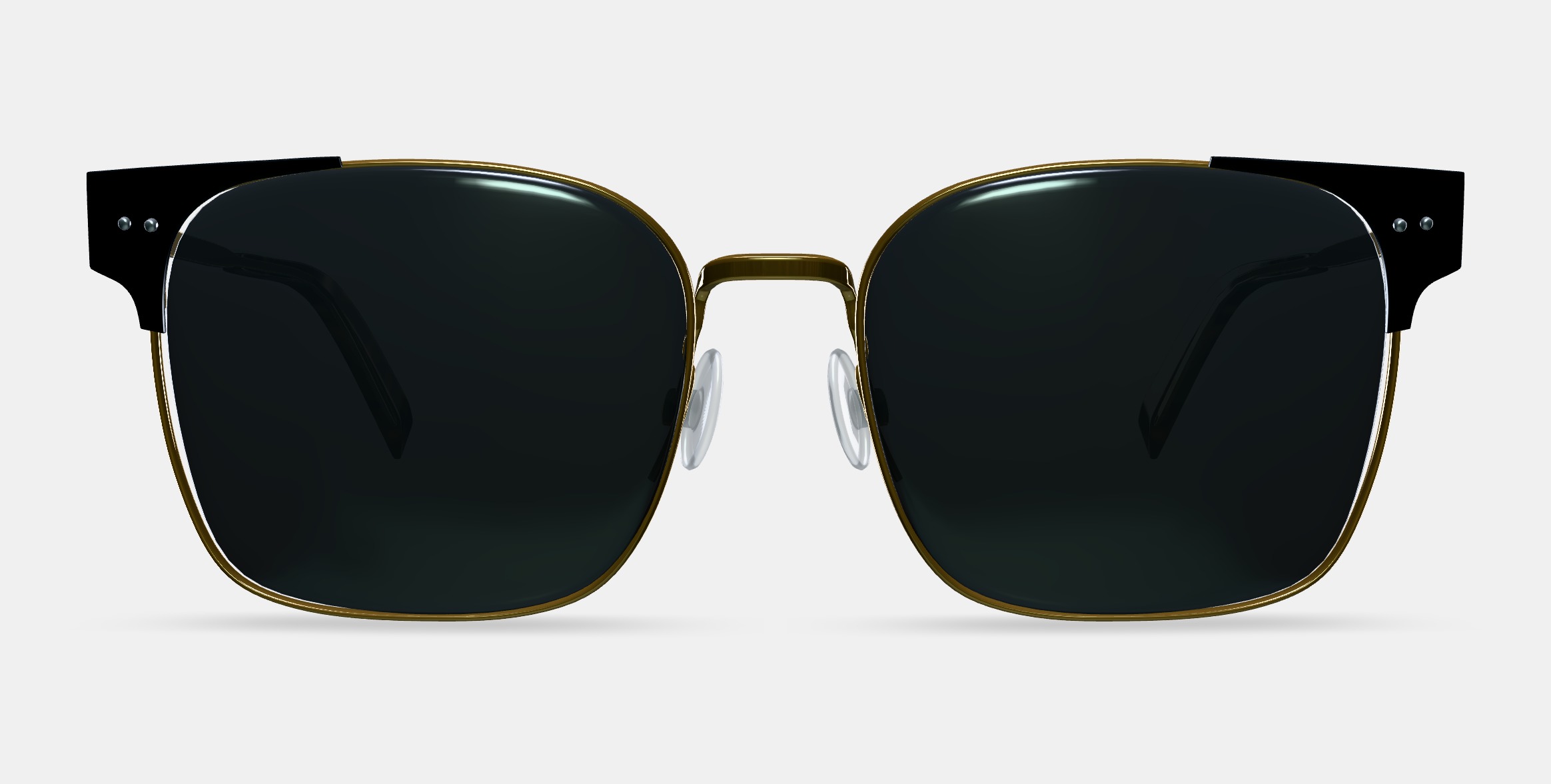 Ramona Sunglasses in Jet Black with Polished Gold 3D model_11