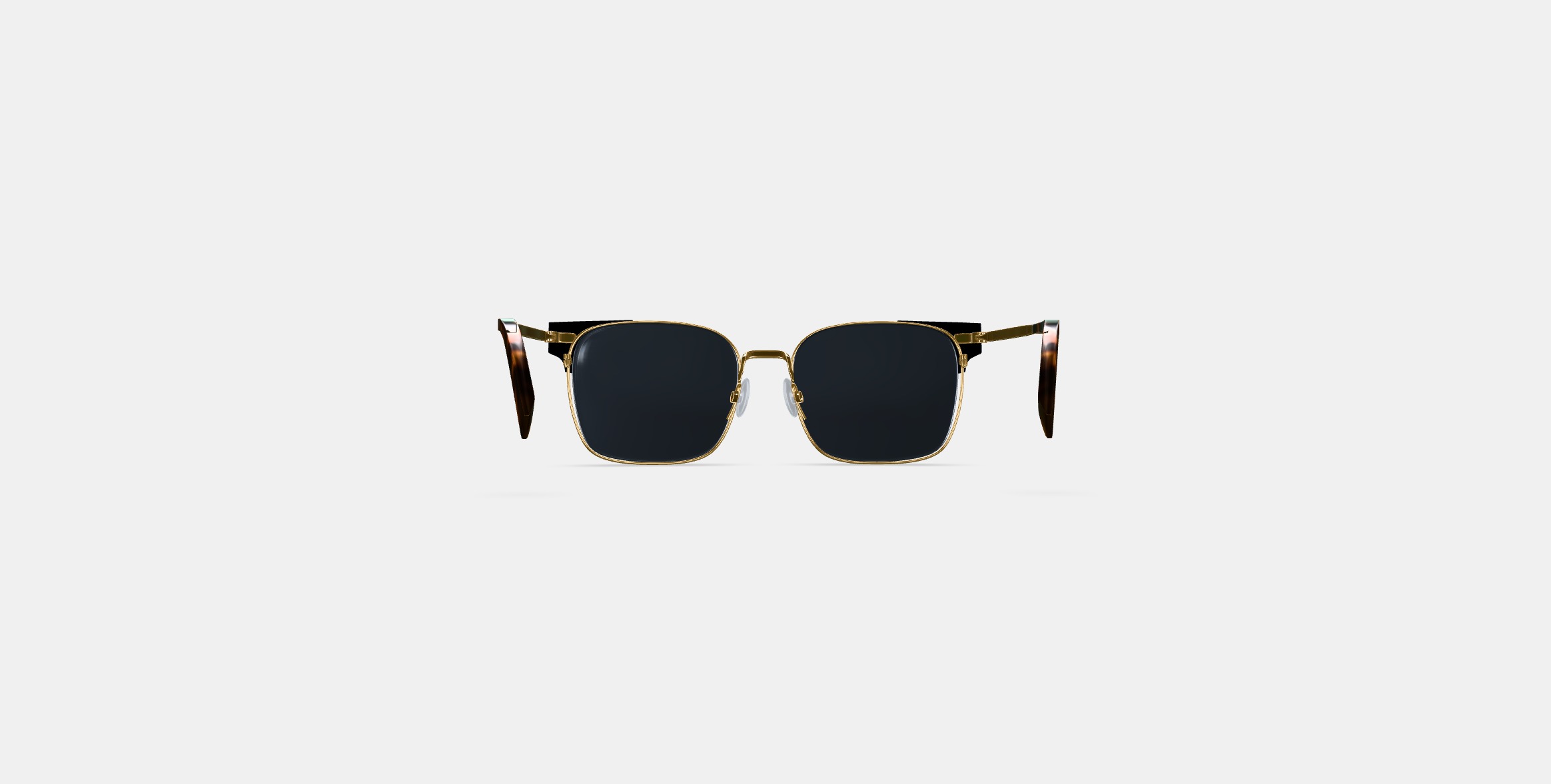 Ramona Sunglasses in Jet Black with Polished Gold 3D model_14