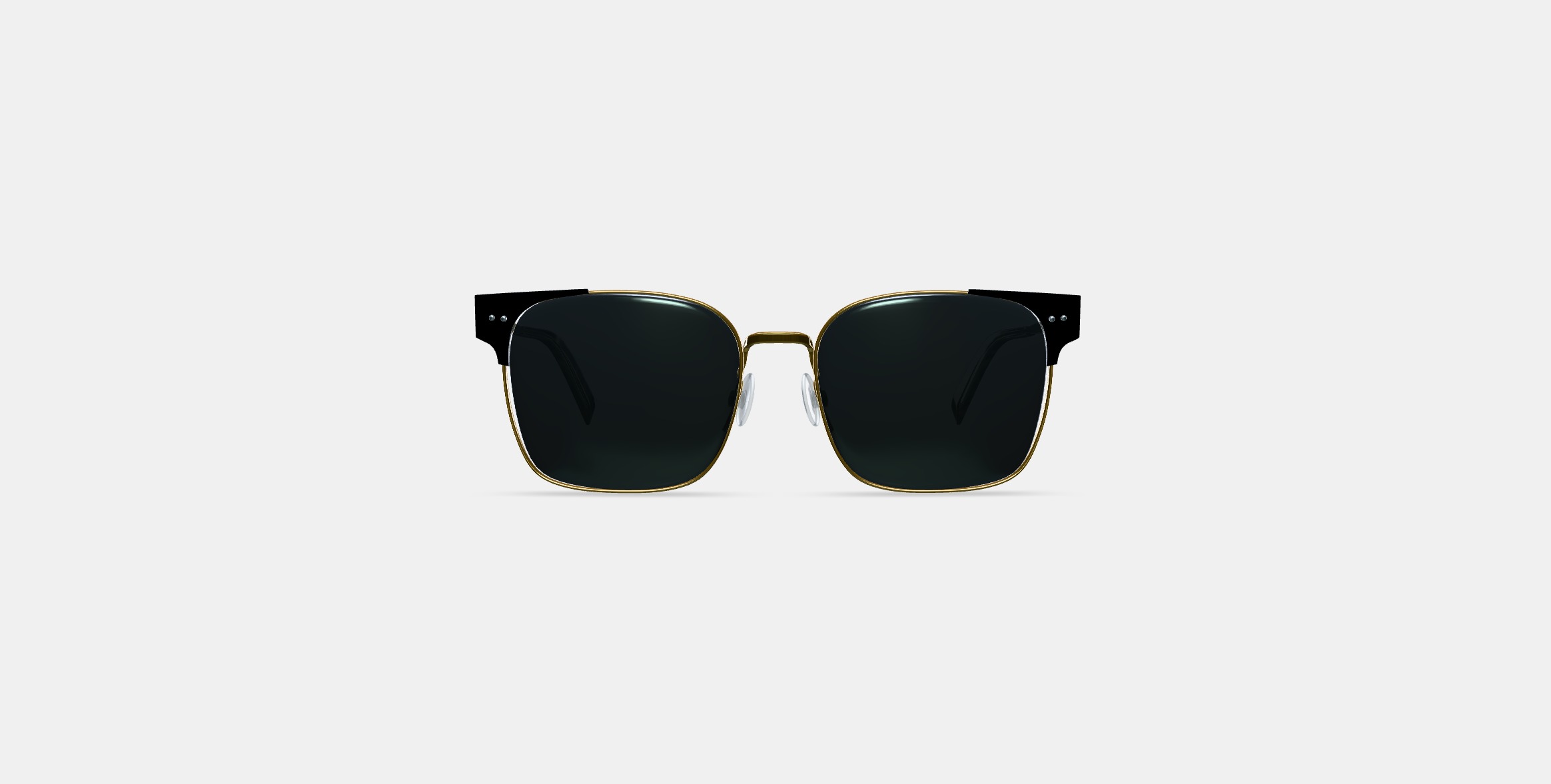 Ramona Sunglasses in Jet Black with Polished Gold 3D model_10