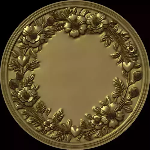 Blossom Harmony Floral Decorative Medallion STL file for CNC