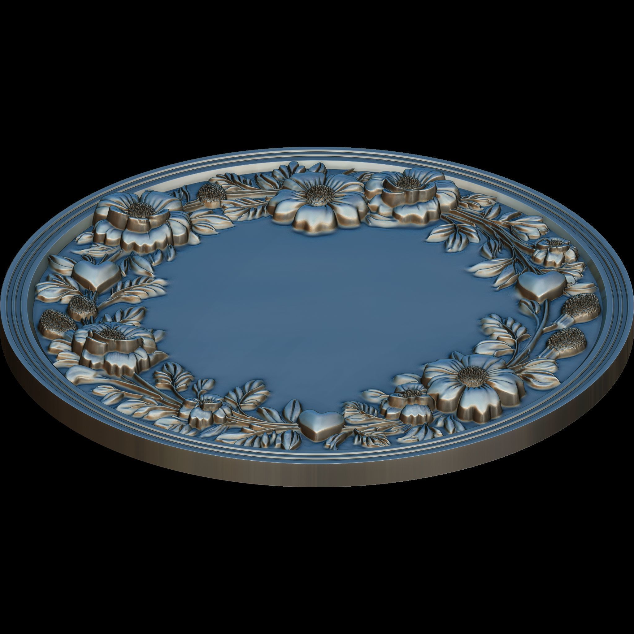 Blossom Harmony Floral Decorative Medallion STL file for CNC Free 3D print model_8