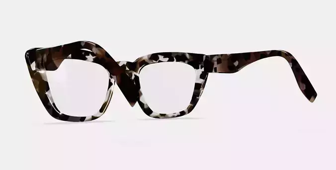Lorena Eyeglasses in Black Currant Tortoise 3D model