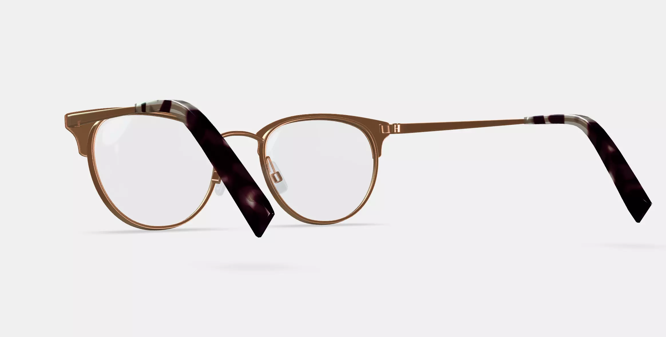 Blair Eyeglasses in Rose Gold 3D model_0