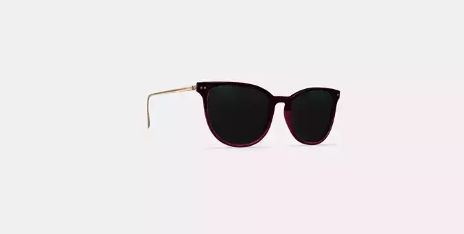 Maren Sunglasses in Oxblood Fade with Polished Gold