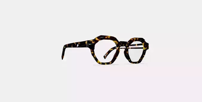 Javier Eyeglasses in Black Oak Tortoise 3D model