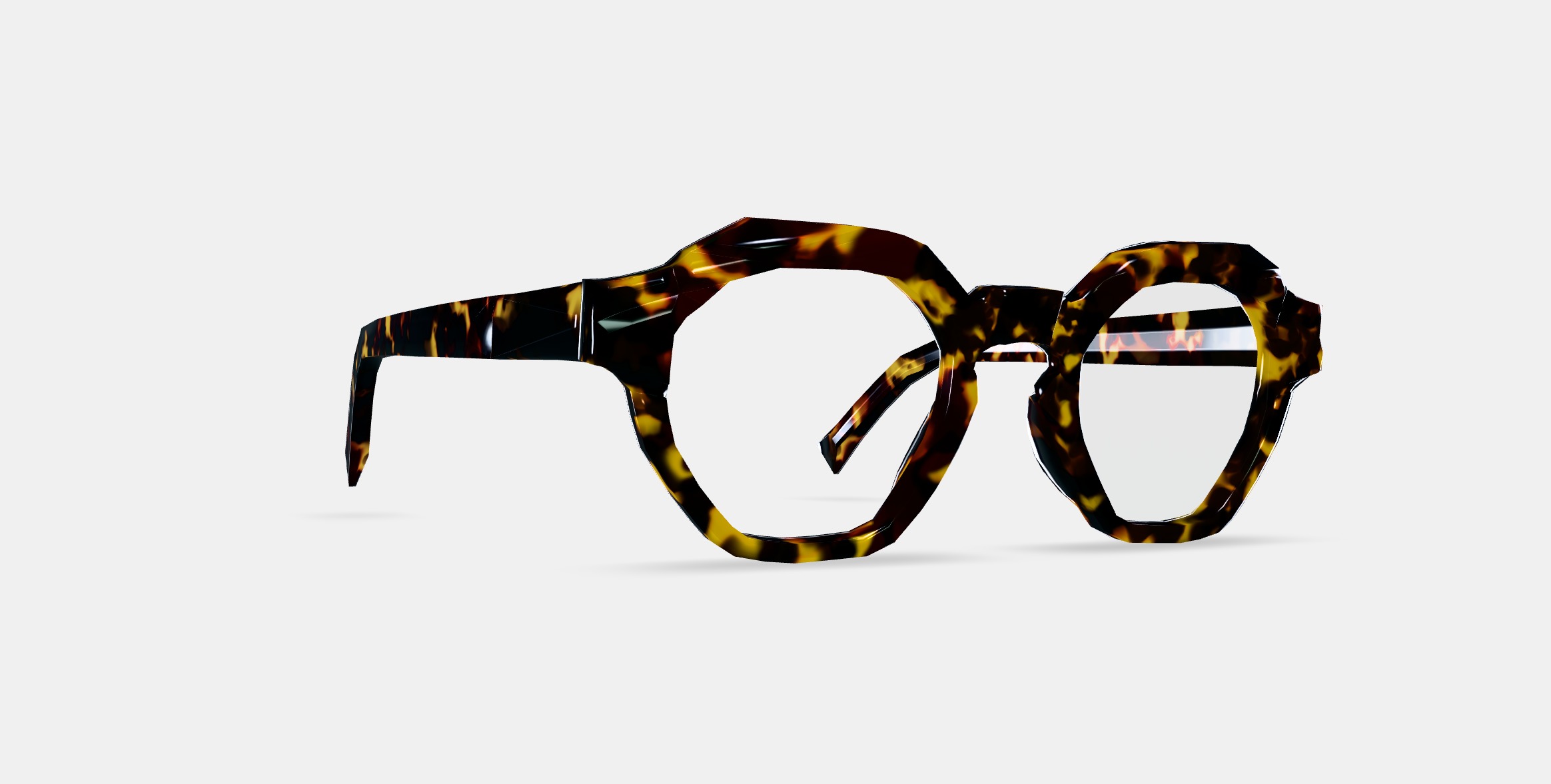Javier Eyeglasses in Black Oak Tortoise 3D model_9