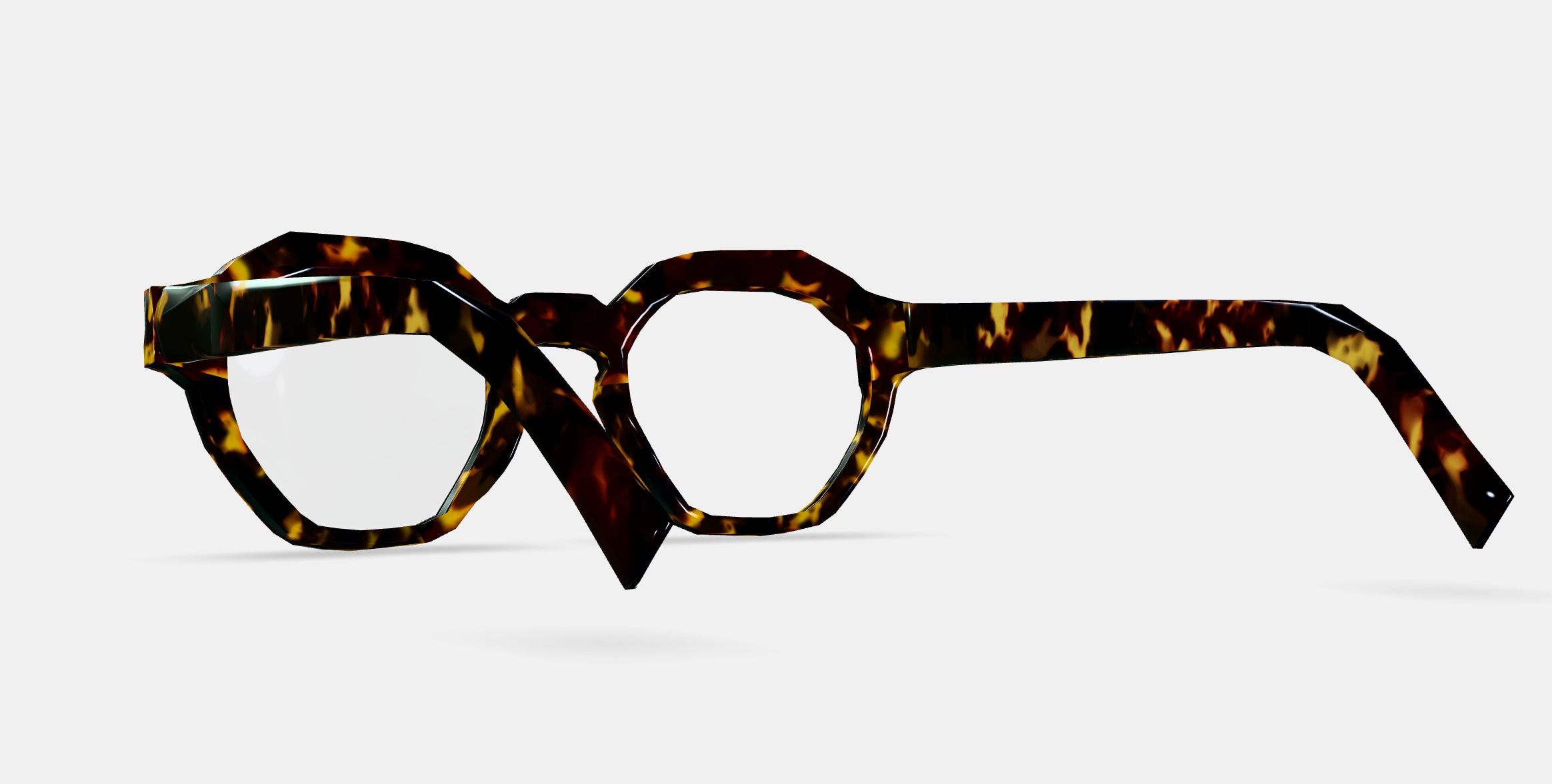 Javier Eyeglasses in Black Oak Tortoise 3D model_2
