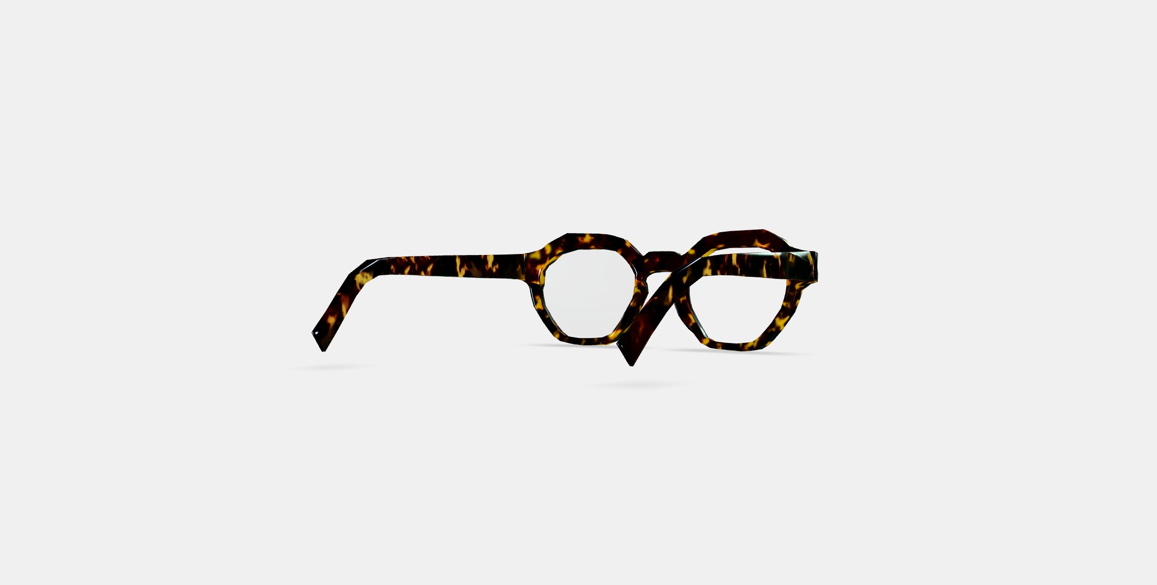Javier Eyeglasses in Black Oak Tortoise 3D model_5