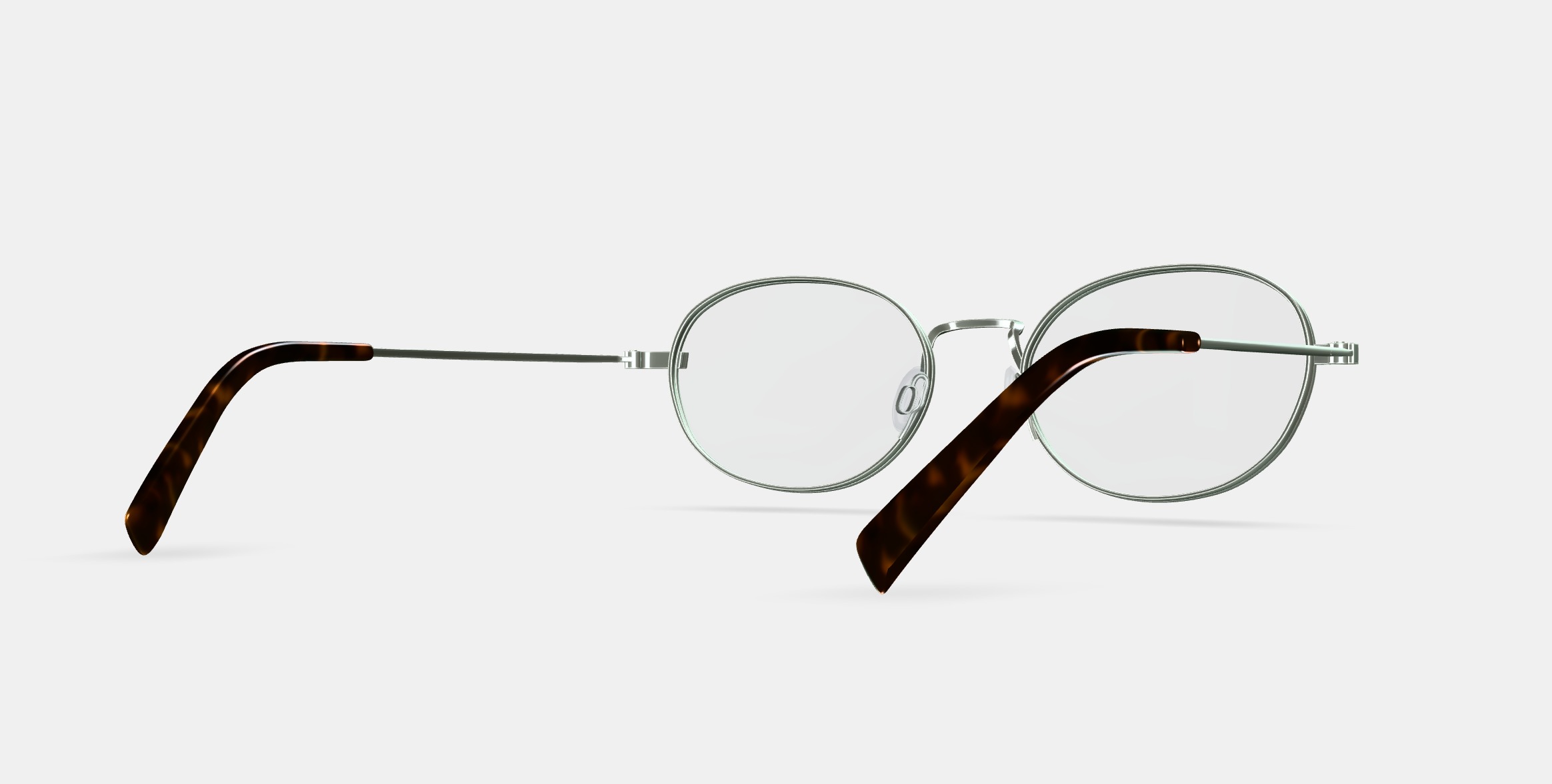 Albie Eyeglasses in Polished Silver 3D model_6