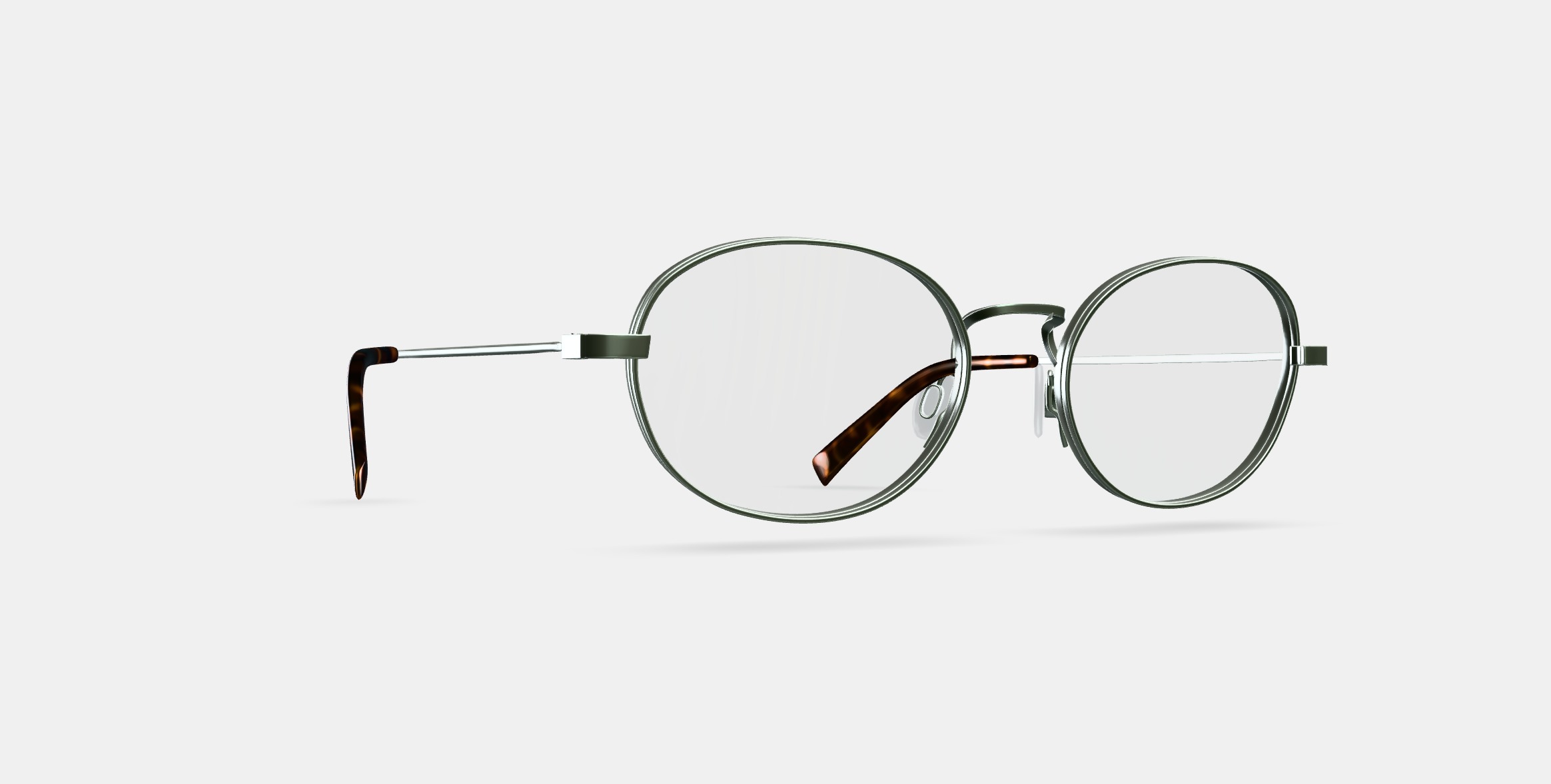 Albie Eyeglasses in Polished Silver 3D model_9
