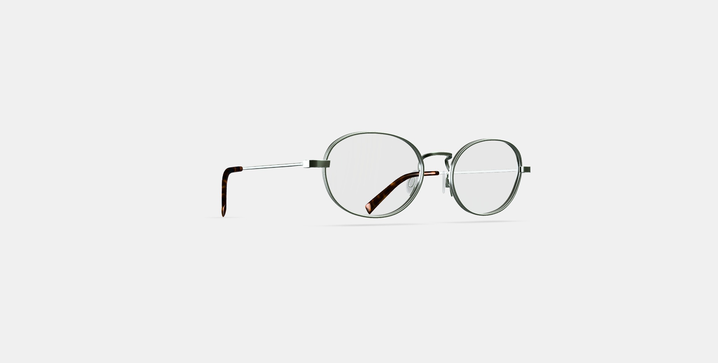 Albie Eyeglasses in Polished Silver 3D model_3