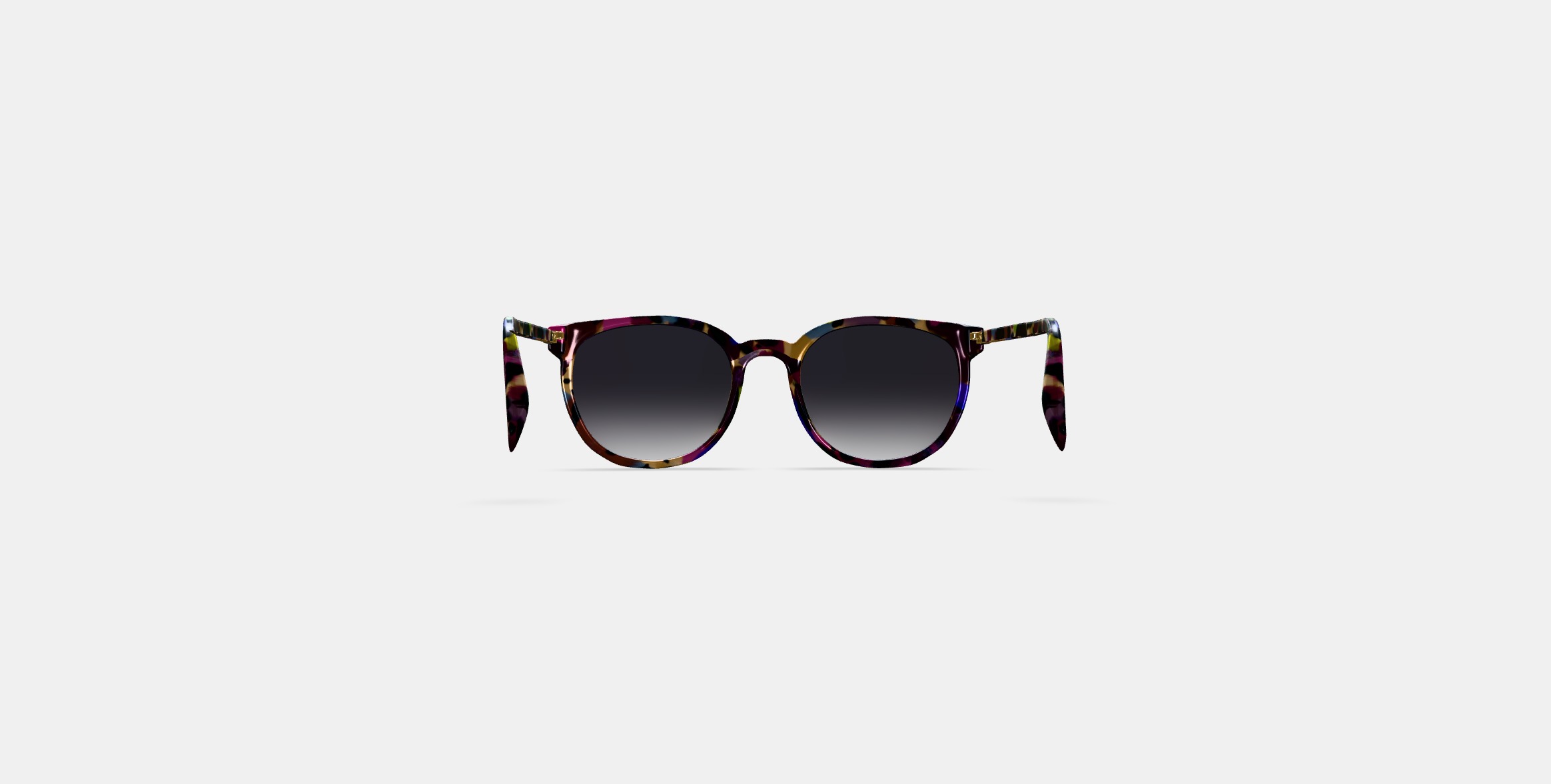 Gillian Sunglasses in Confetti Tortoise with Polished Gold 3D model_14