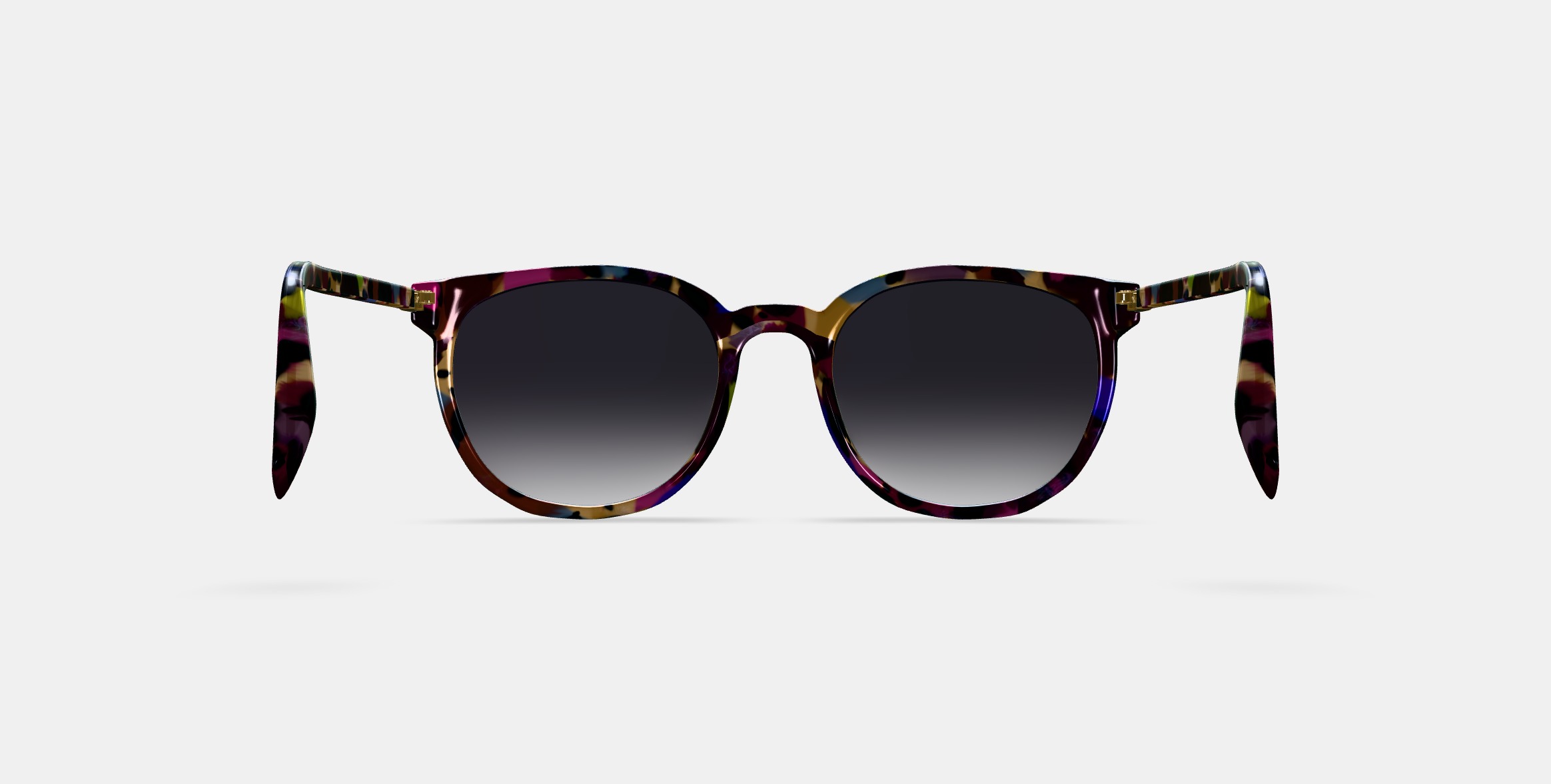 Gillian Sunglasses in Confetti Tortoise with Polished Gold 3D model_15