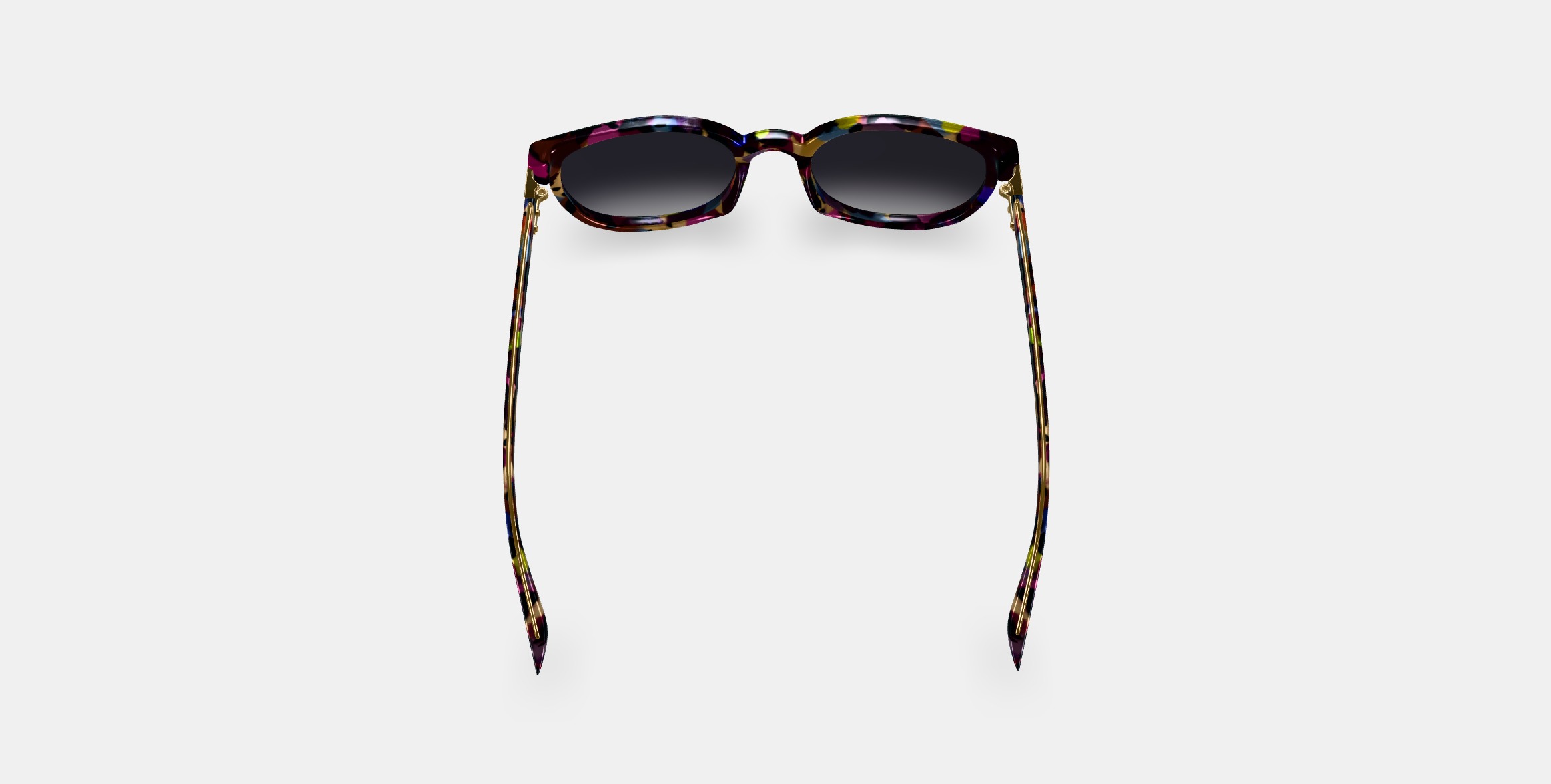 Gillian Sunglasses in Confetti Tortoise with Polished Gold 3D model_4