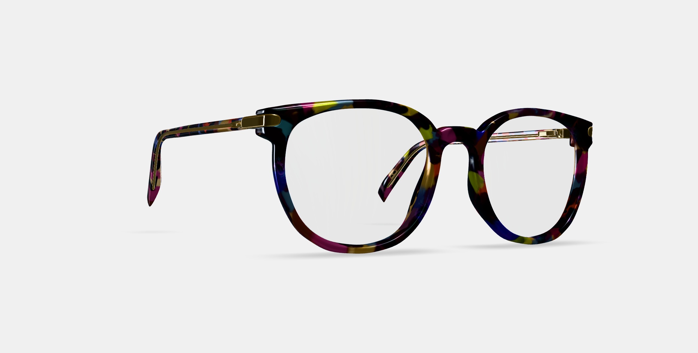 Gillian Eyeglasses in Confetti Tortoise with Polished Gold 3D model_9